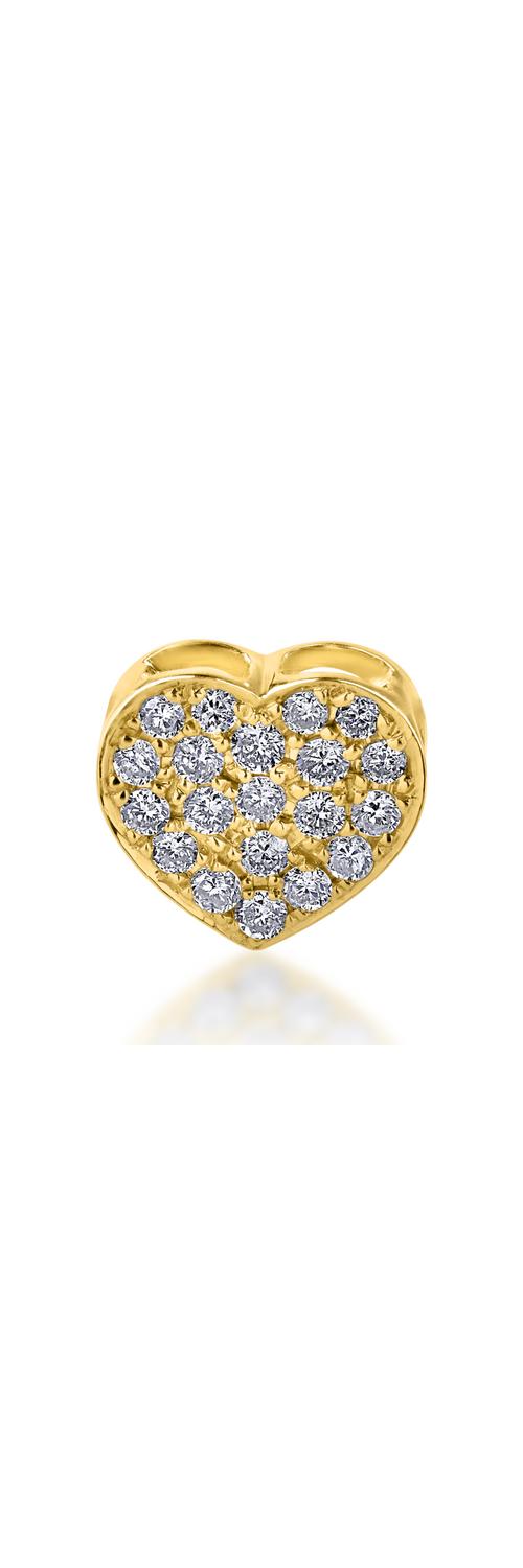 Pandantiv inima din aur galben cu diamante de 0.22ct