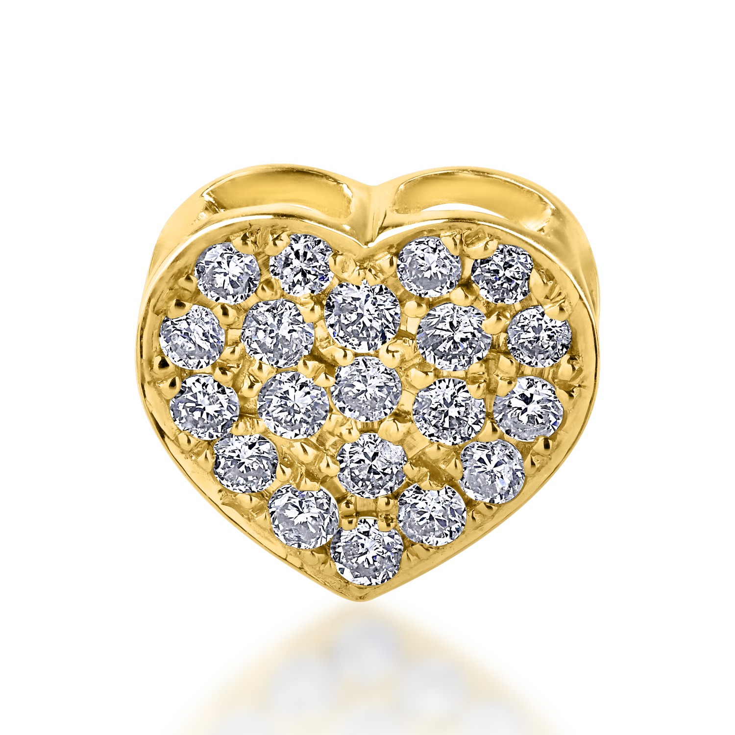 Sárga arany szívű medál 0.22ct gyémántokkal