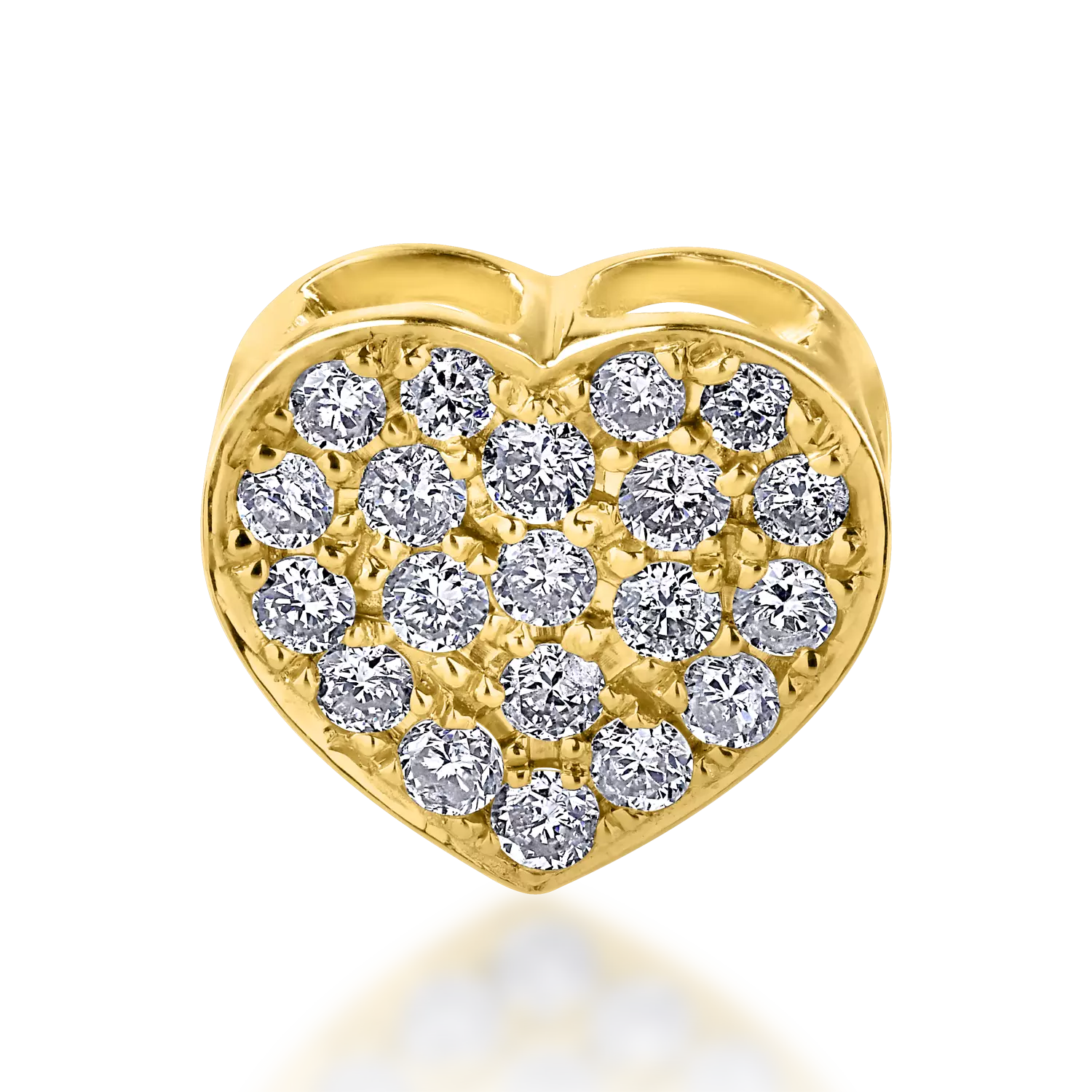 Yellow gold heart pendant with 0.22ct diamonds