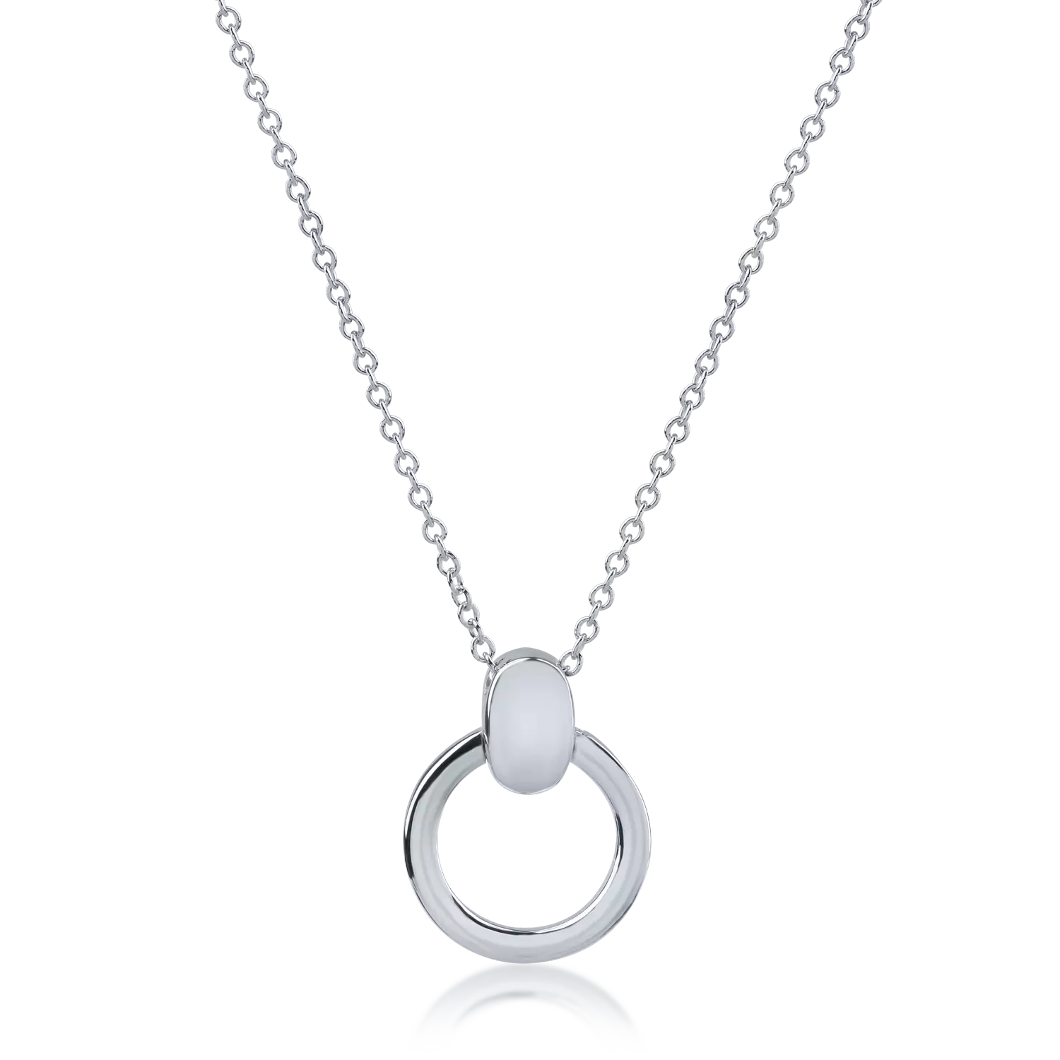 White gold circle pendant necklace