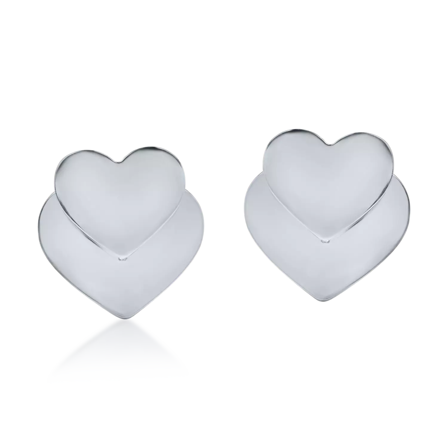 White gold hearts earrings