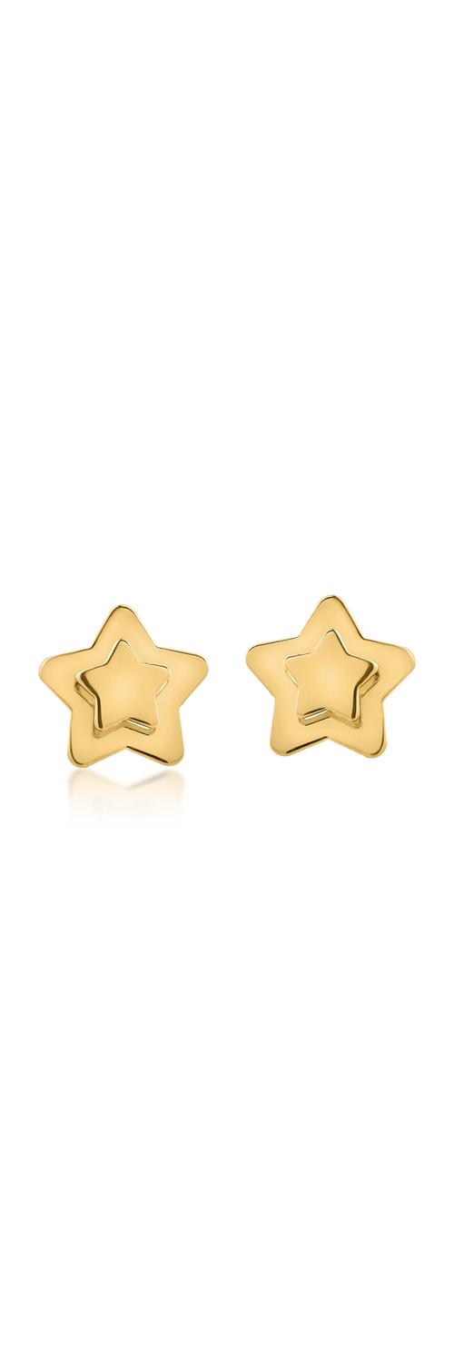 Kolczyki w kształcie gwiazdek z żółtego złota