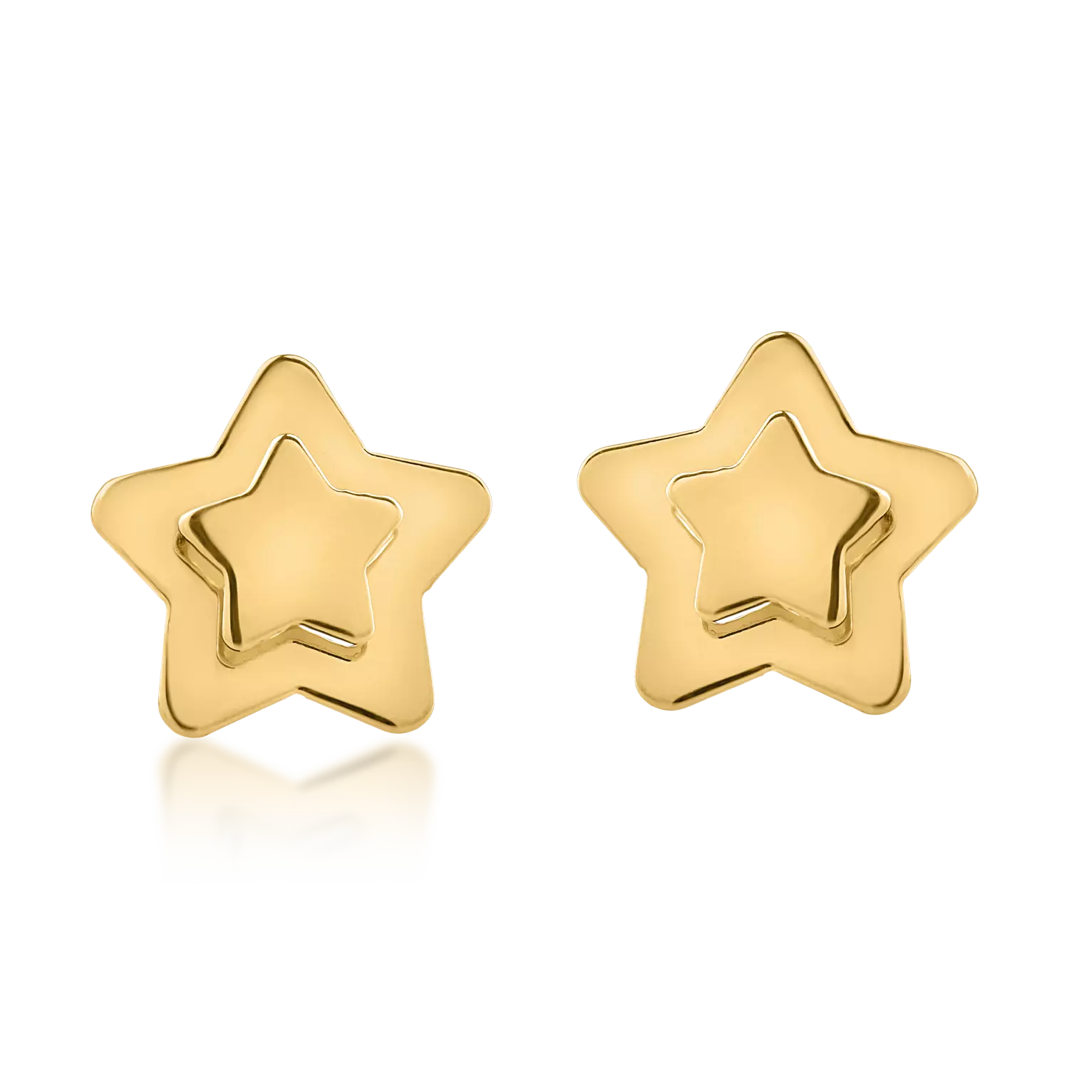 Yellow gold star earrings