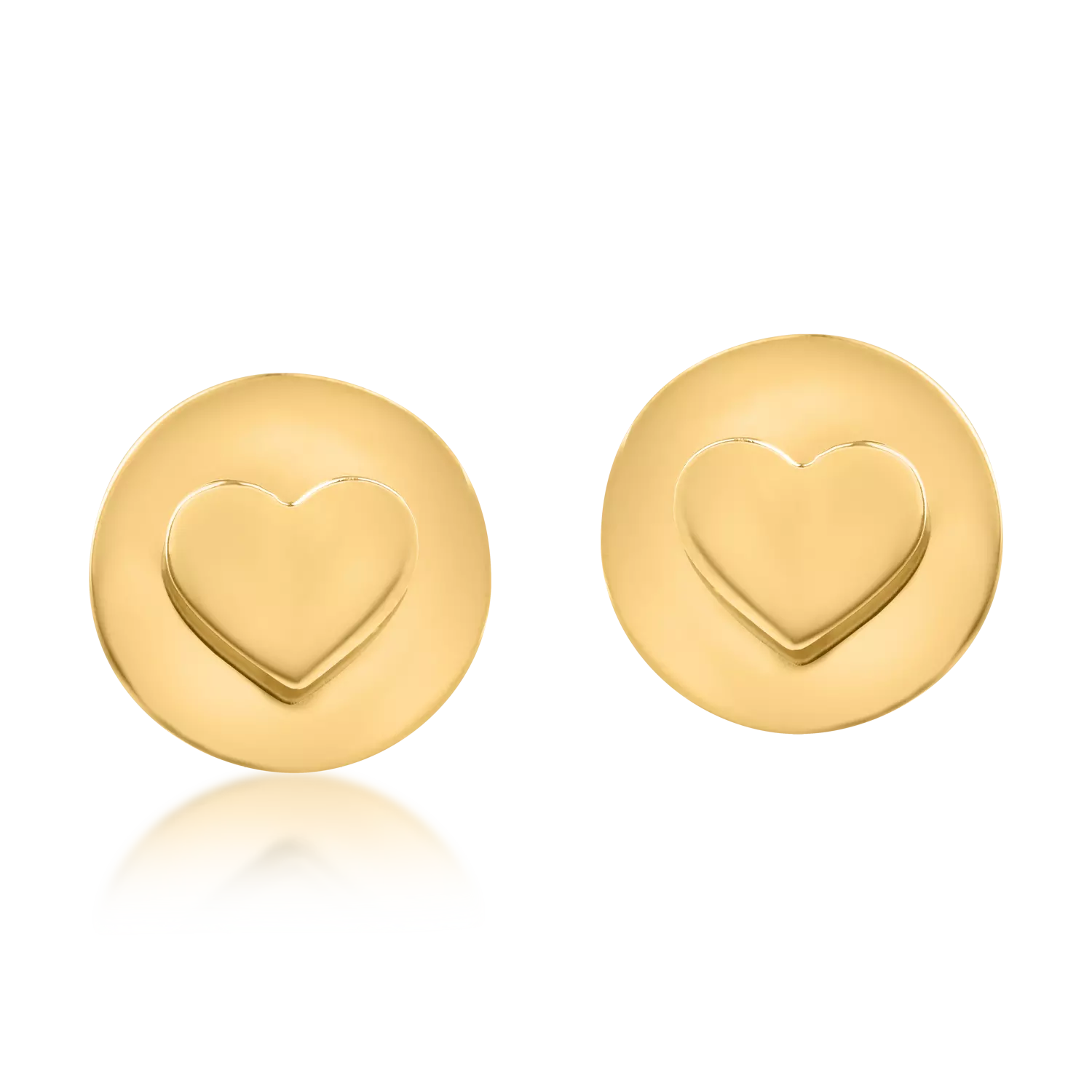 Yellow gold hearts earrings