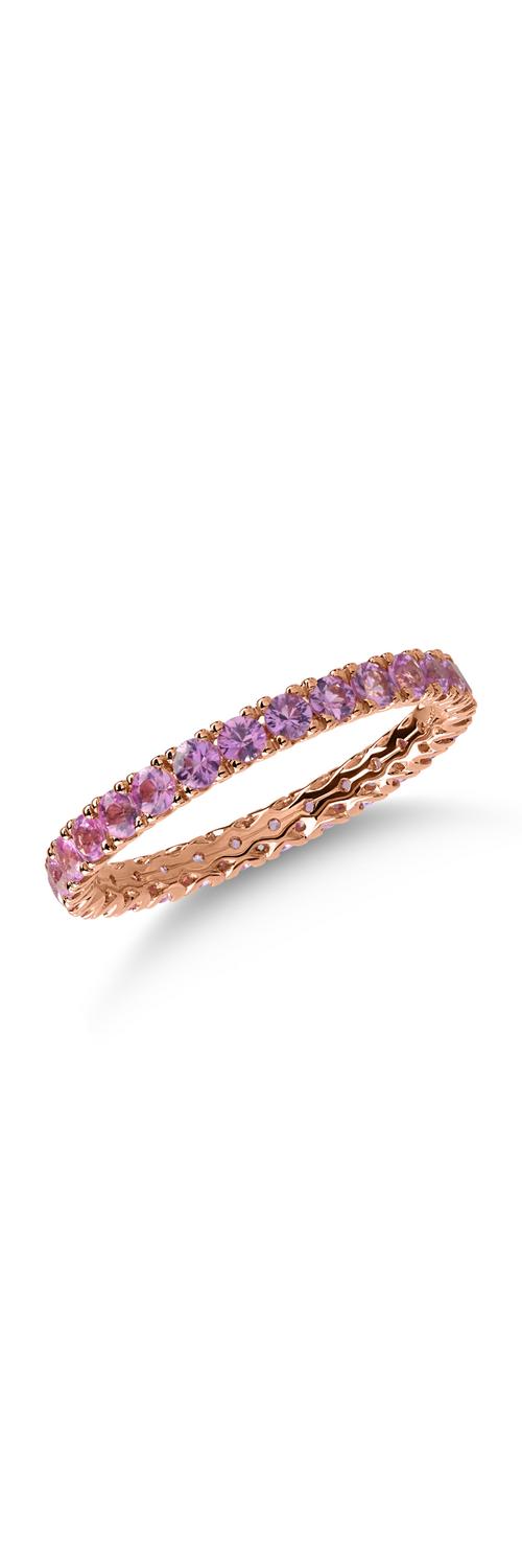 Eternity ring in rose gold with 1.3ct rubies