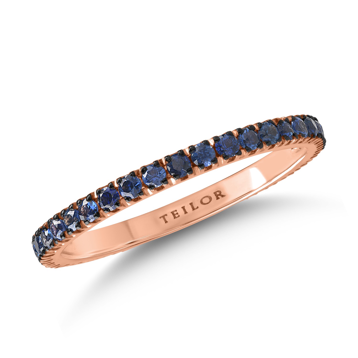 Eternity ring in rose gold with 0.68ct sapphires