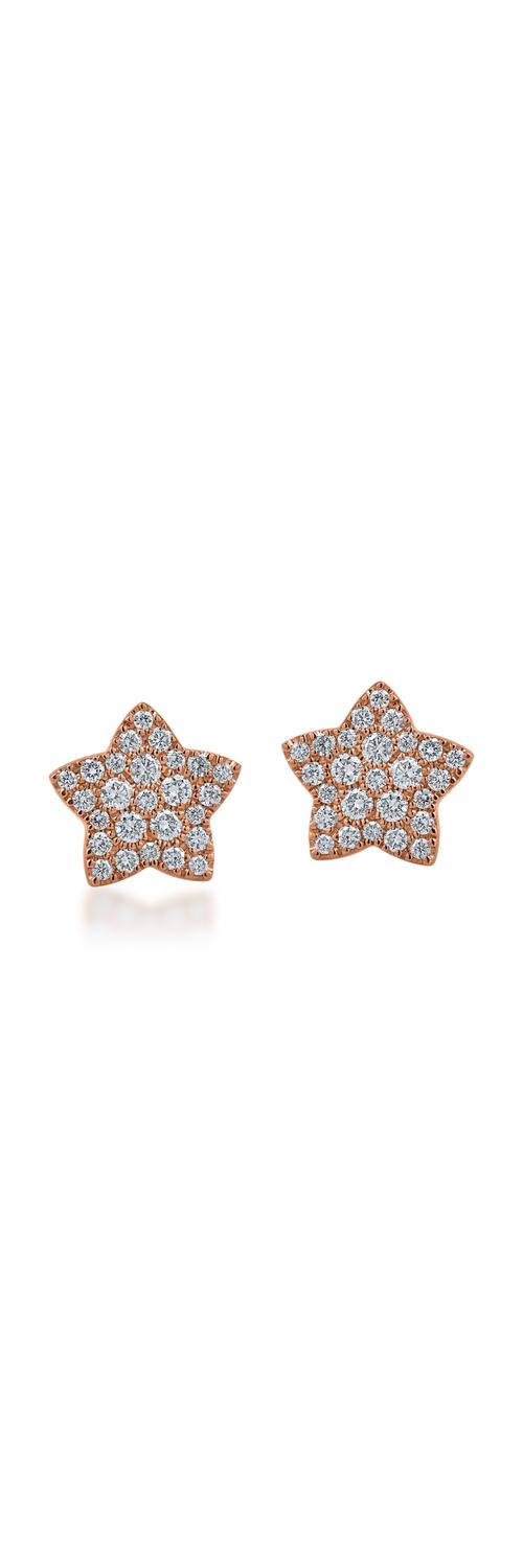 Rose gold star earrings with 0.44ct diamonds