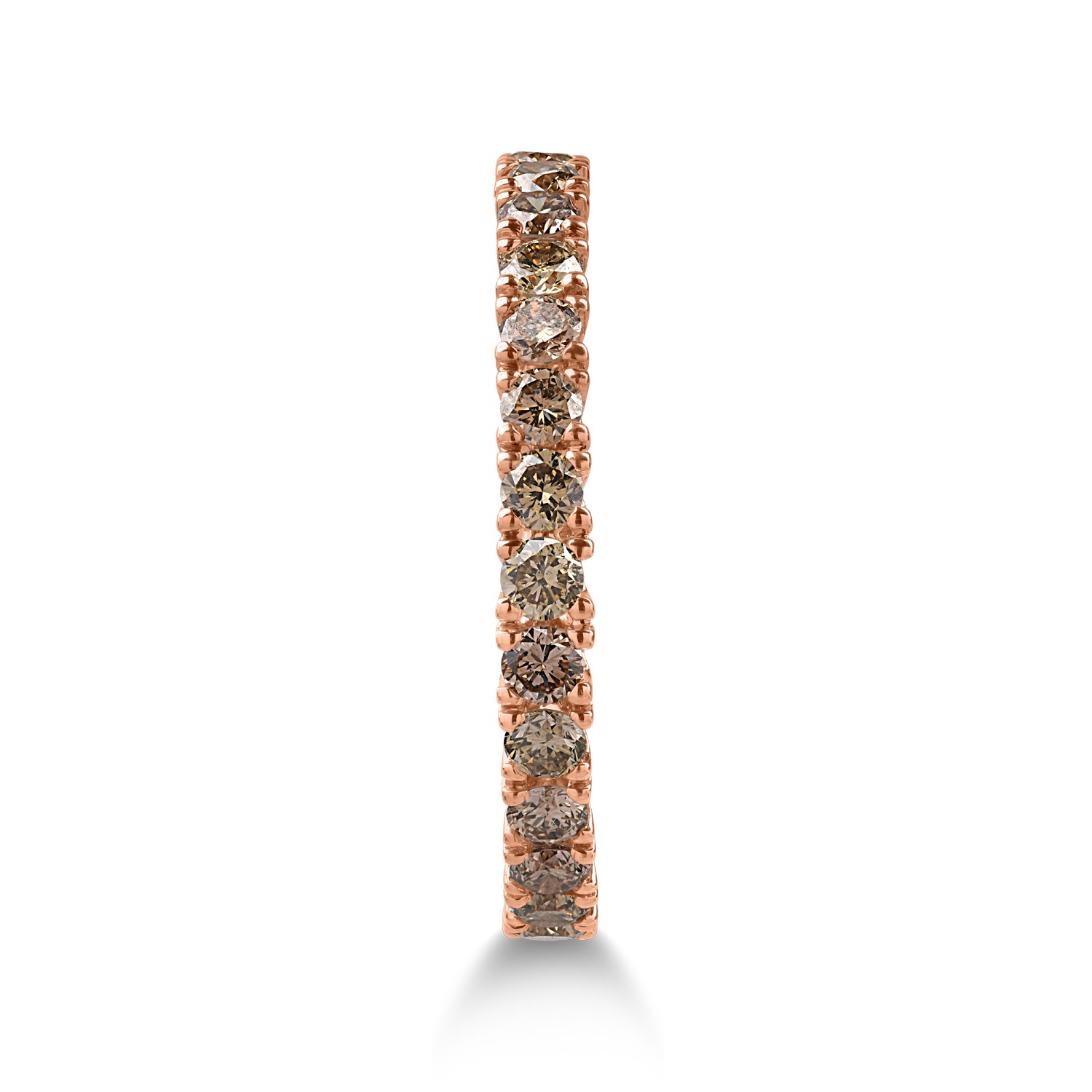 Örökkévalóság gyűrű rózsaszín aranyból 1.08ct barna gyémántokkal
