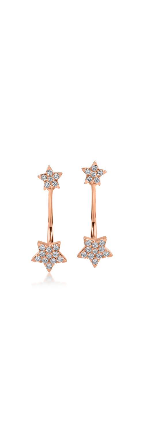 Rose gold on-ear star earrings with 0.34ct diamonds
