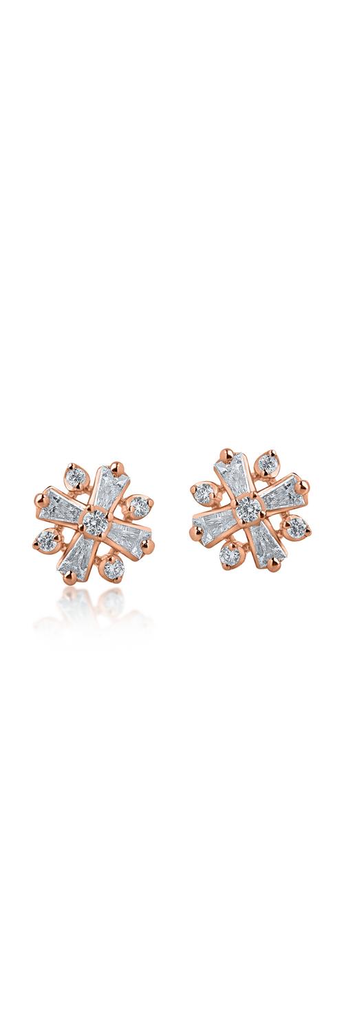 Rose gold screw back earrings with 0.35ct diamonds