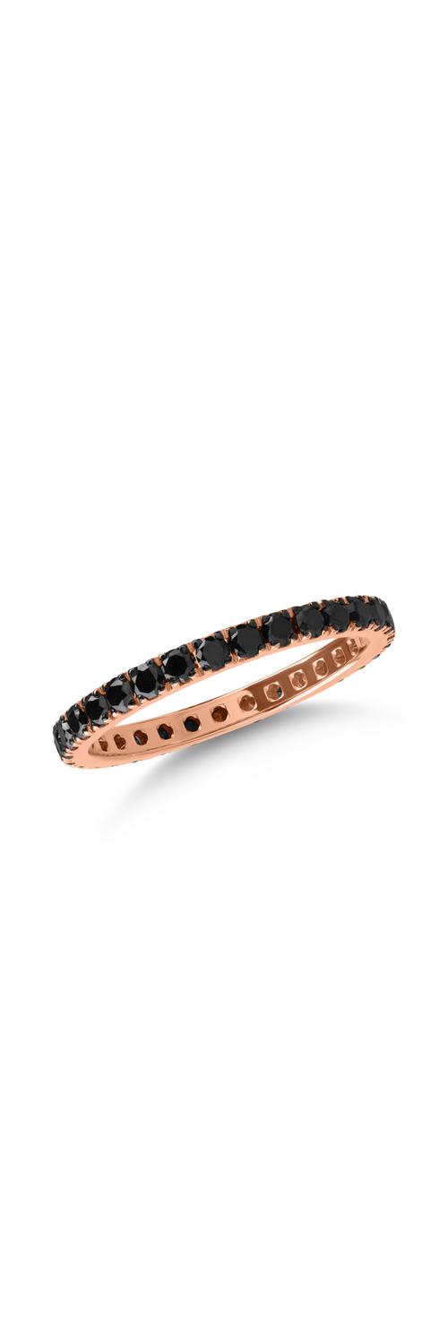 Eternity ring in rose gold with 0.92ct black diamonds