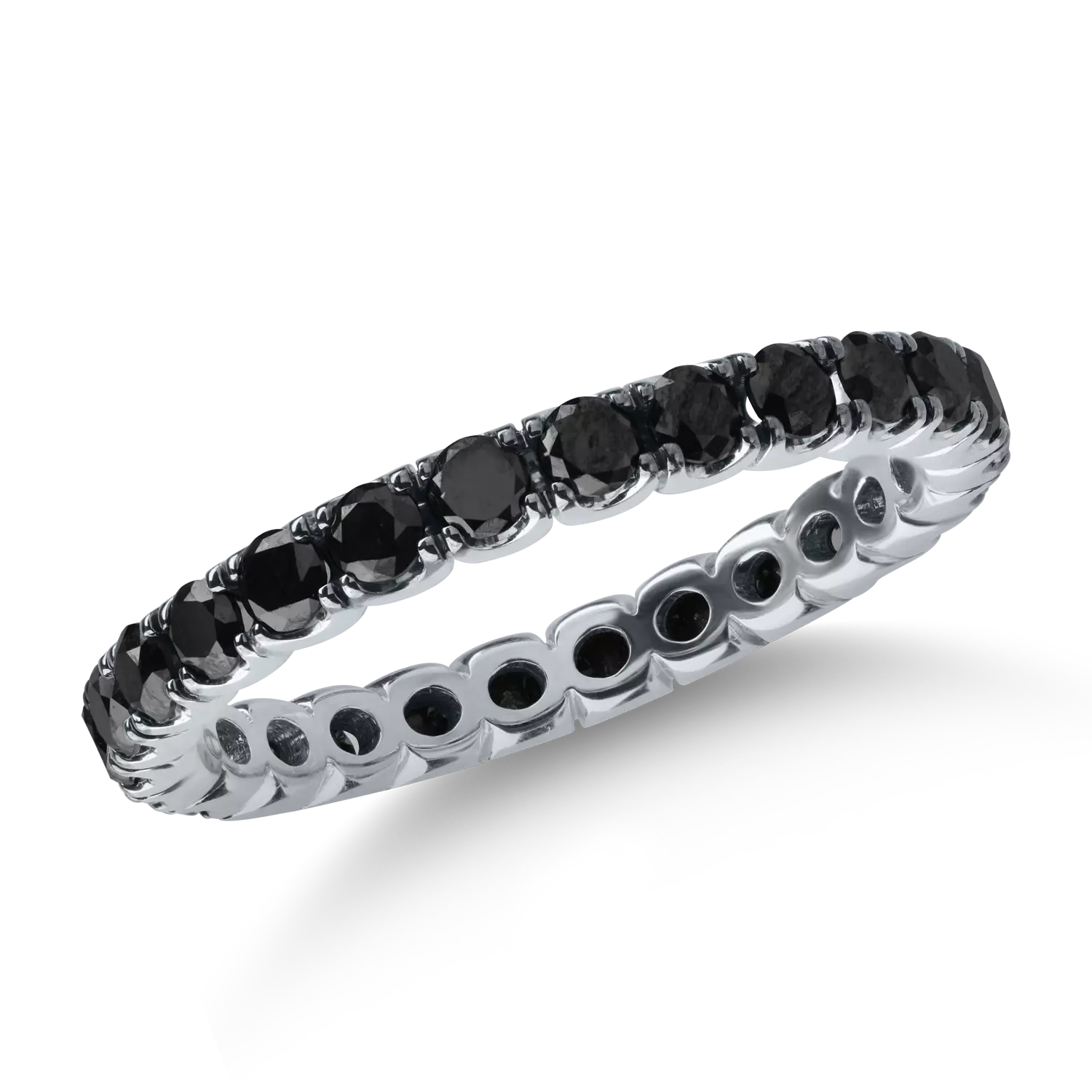 Eternity ring in white gold with 1.12ct black diamonds