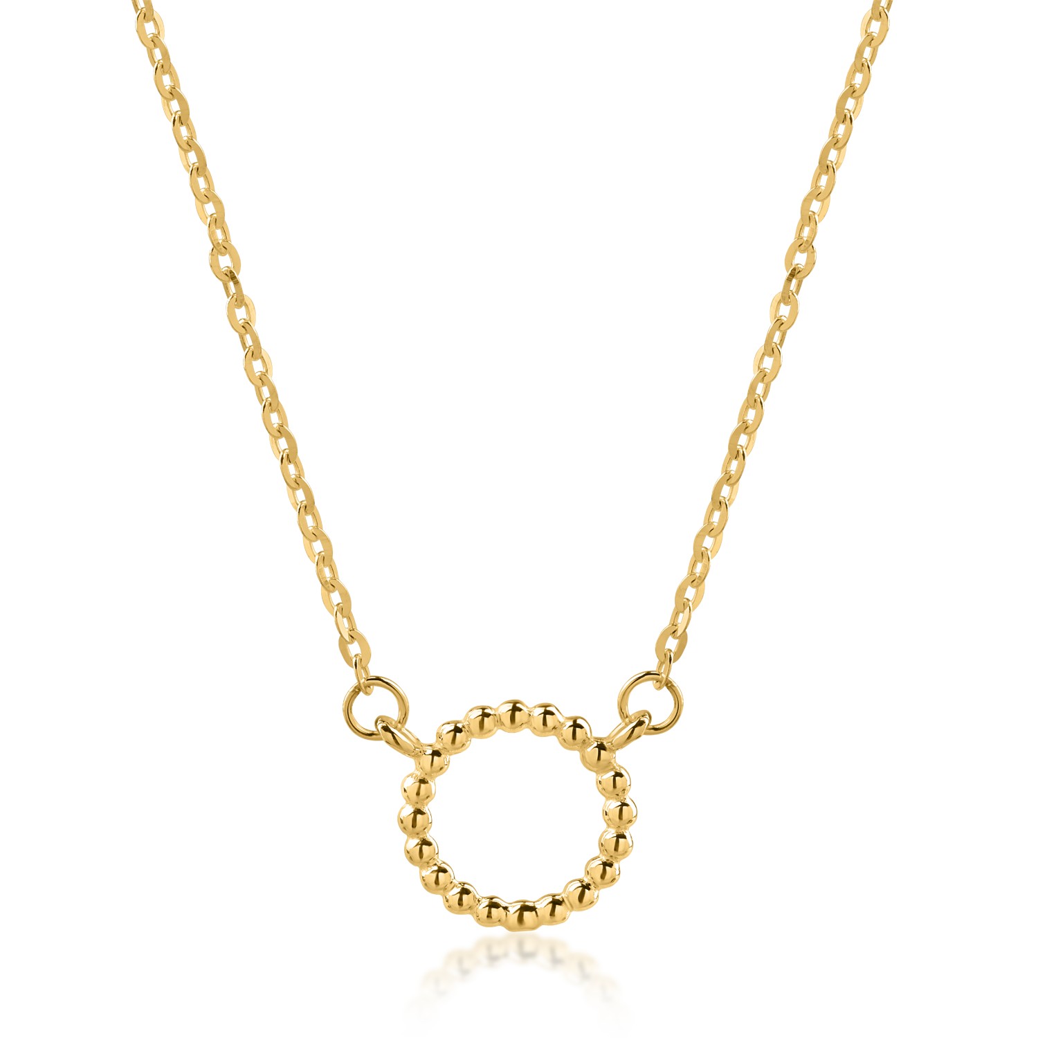 Yellow gold circle pendant pendant necklace
