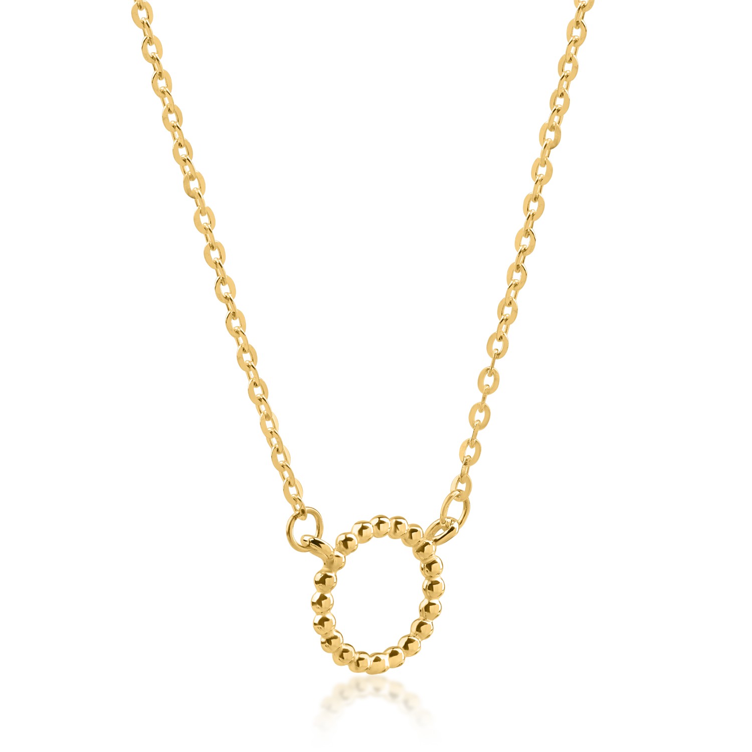 Yellow gold circle pendant pendant necklace