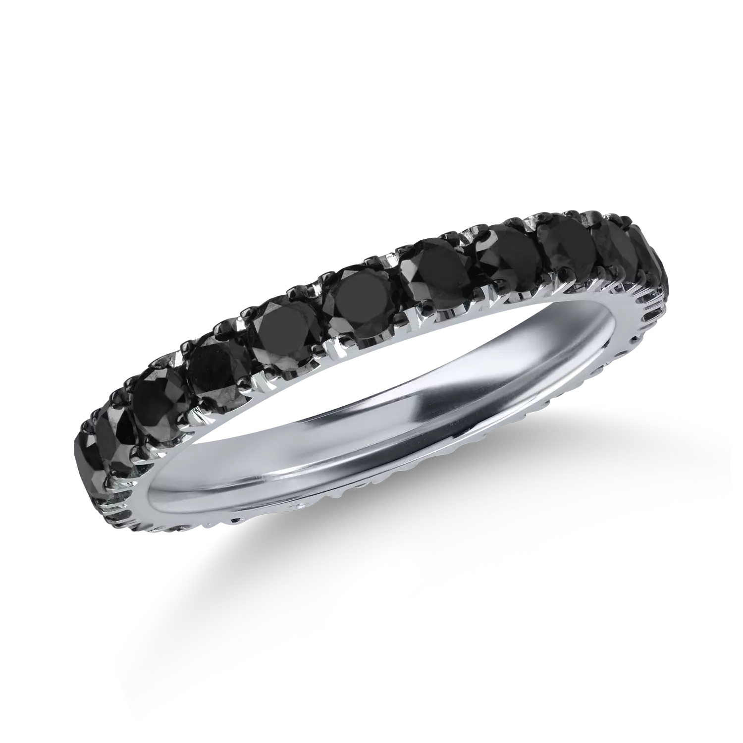 Örökkévalóság gyűrű fehér aranyból 1.79ct fekete gyémántokkal
