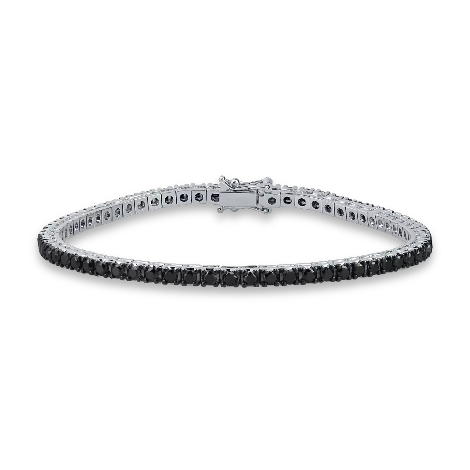 White gold tennis bracelet with 3ct black diamonds