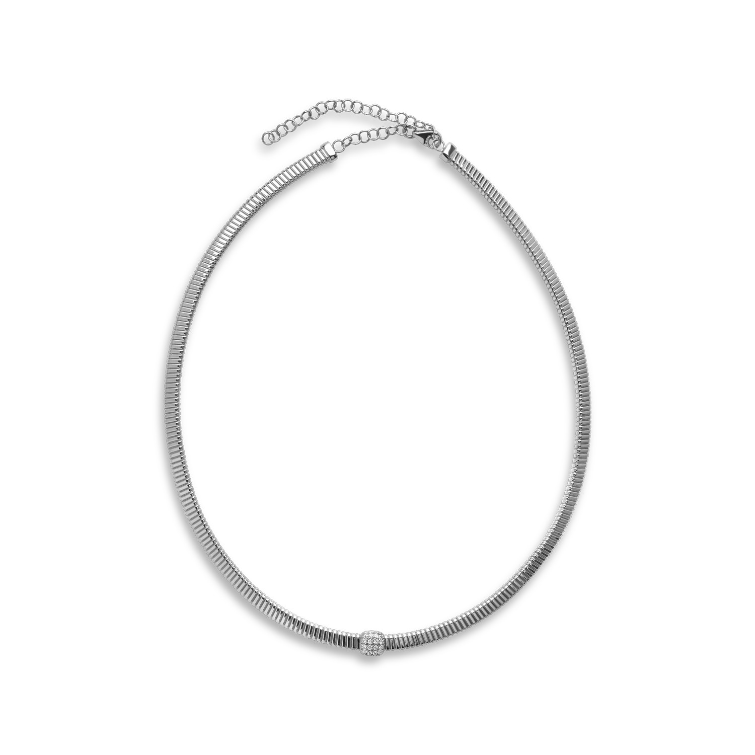 White gold necklace with 0.19ct diamonds