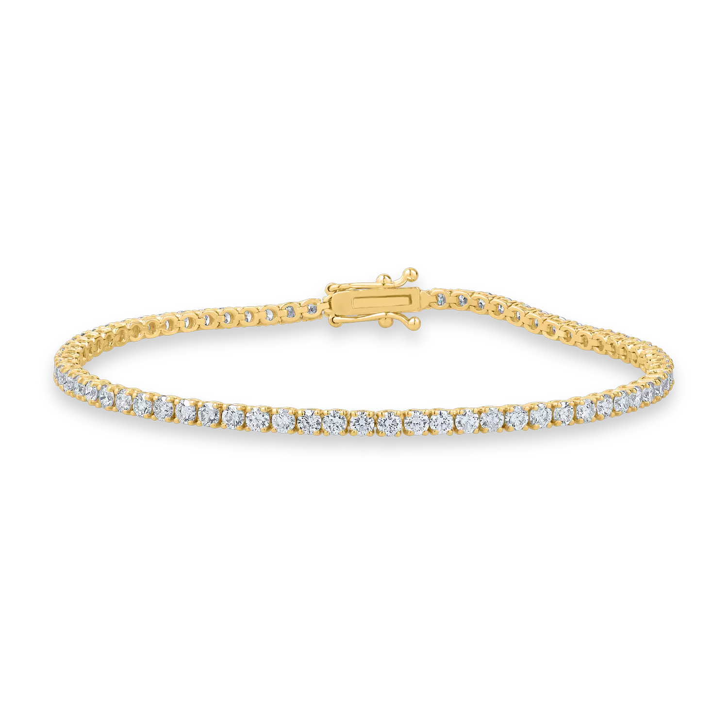 Yellow gold tennis bracelet with 3ct diamonds