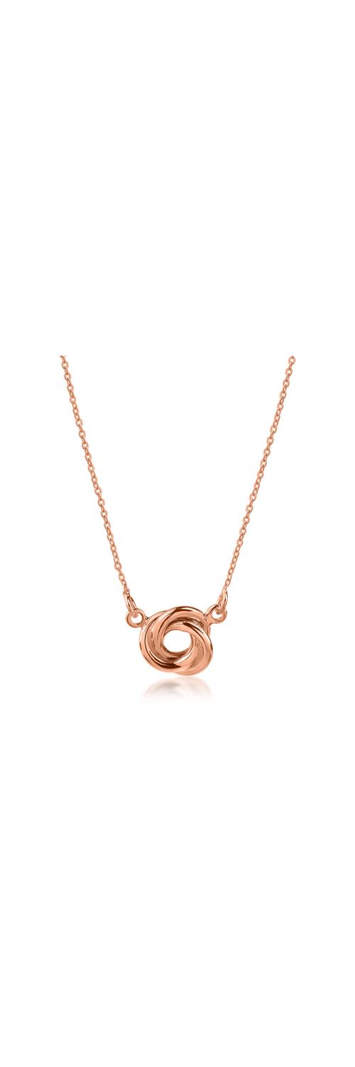 Rose gold round pendant necklace