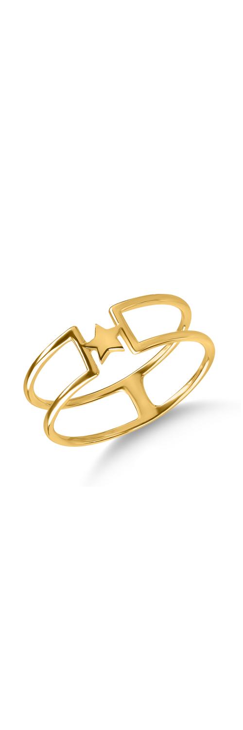 Sárga arany csillagos gyűrű