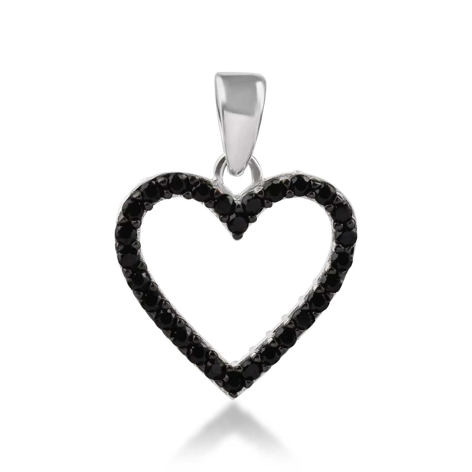 White gold heart pendant with zirconia