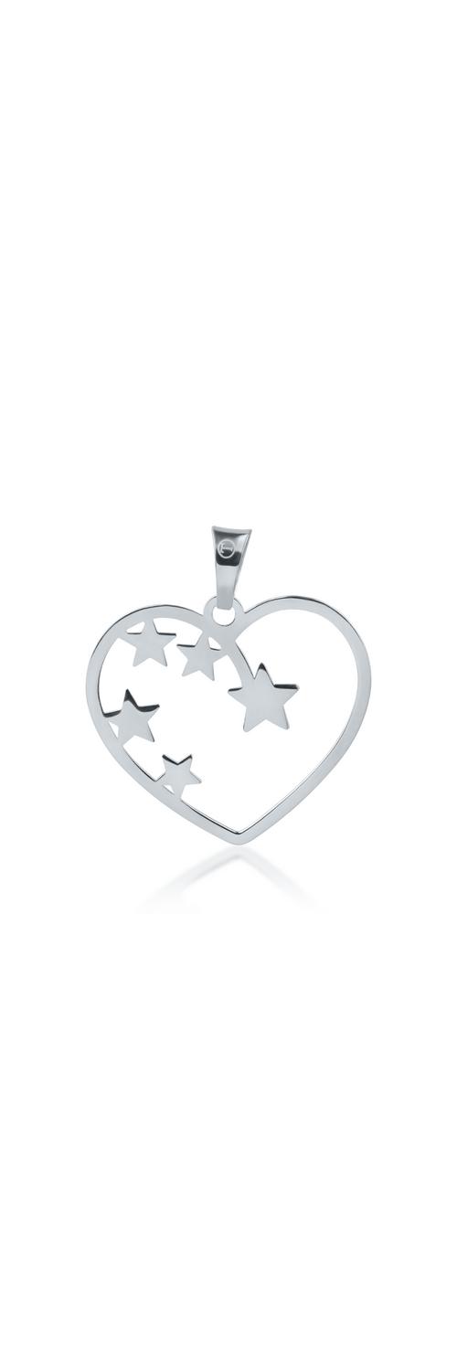 White gold heart and star pendant