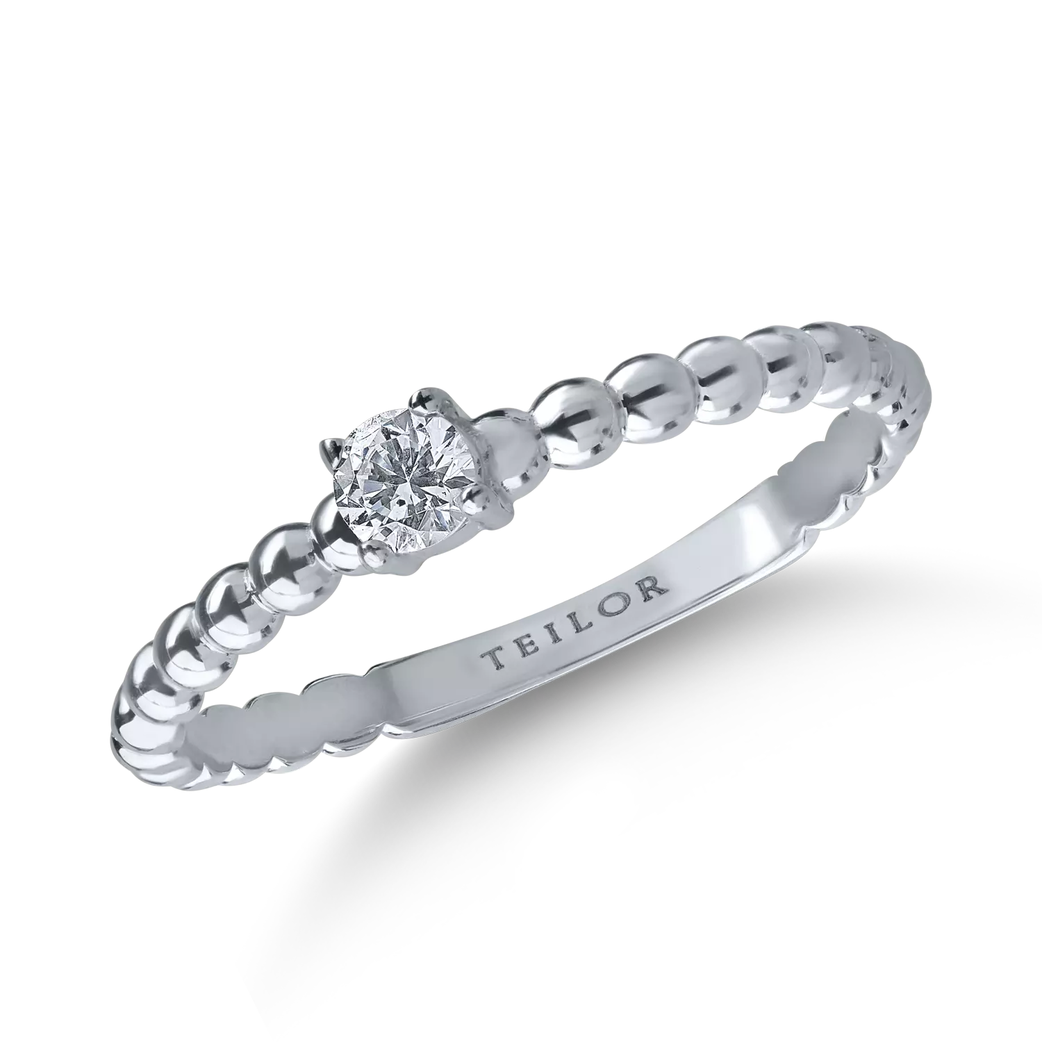 White gold ring with solitaire zirconia