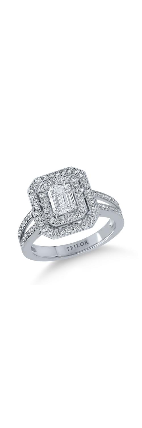 Годежен пръстен от бяло злато с 1.2ct диаманти