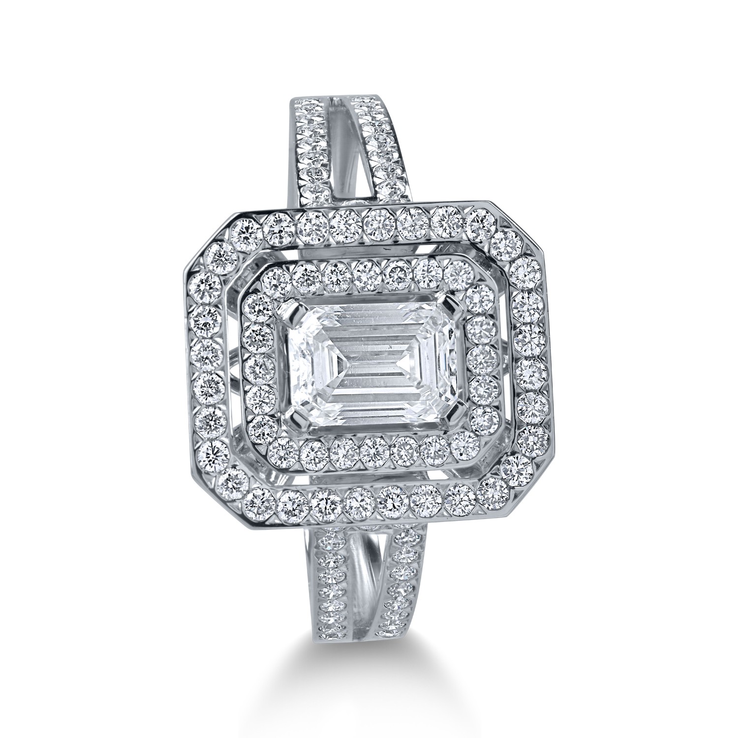 Fehérarany eljegyzési gyűrű 1.2ct gyémántokkal