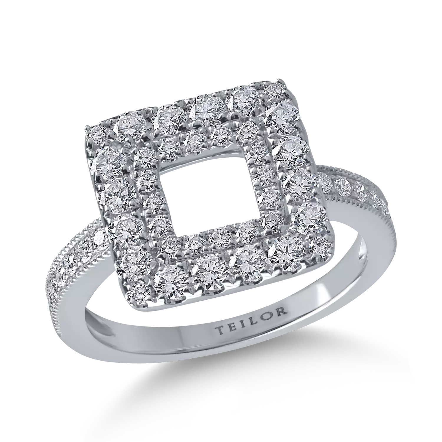 White gold ring with 1ct diamonds