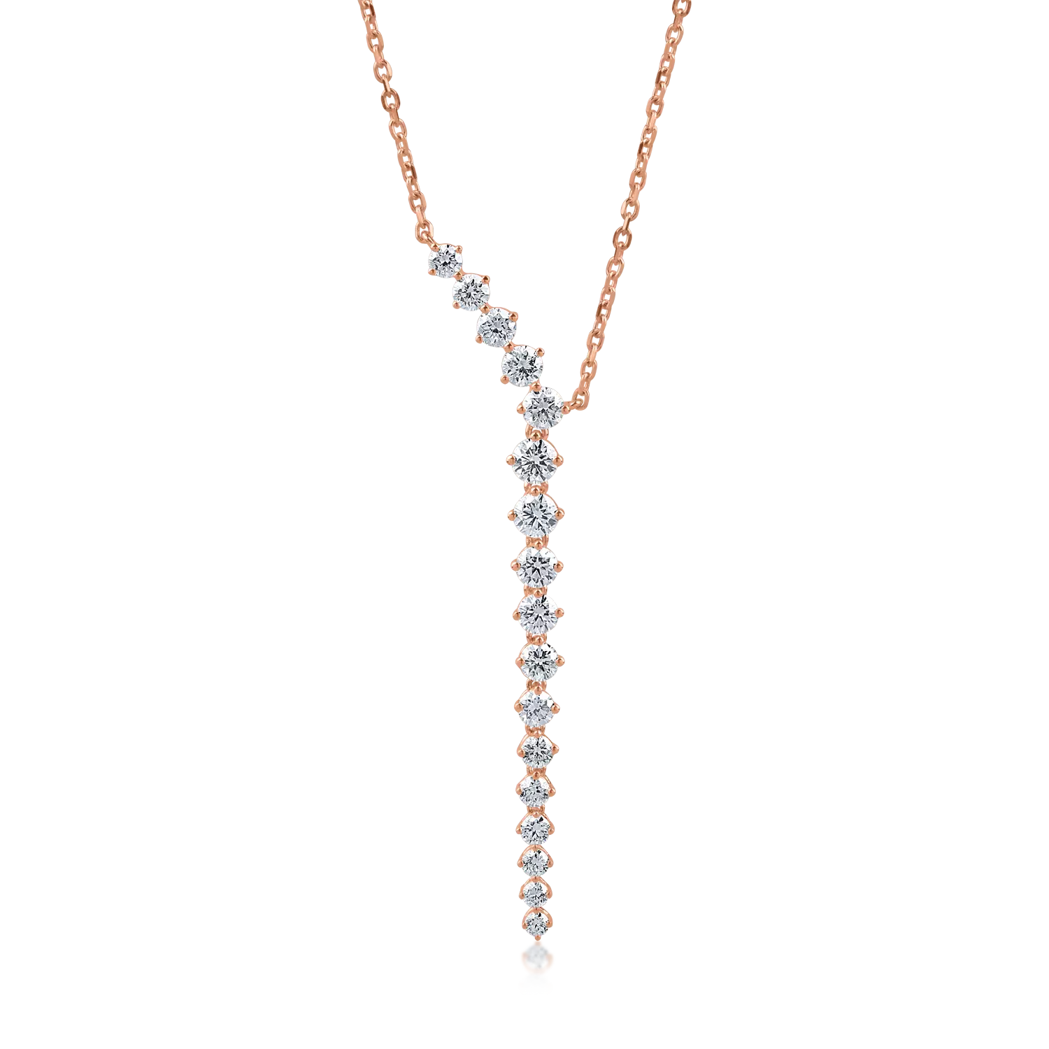 Rose gold necklace with 1.2ct diamonds