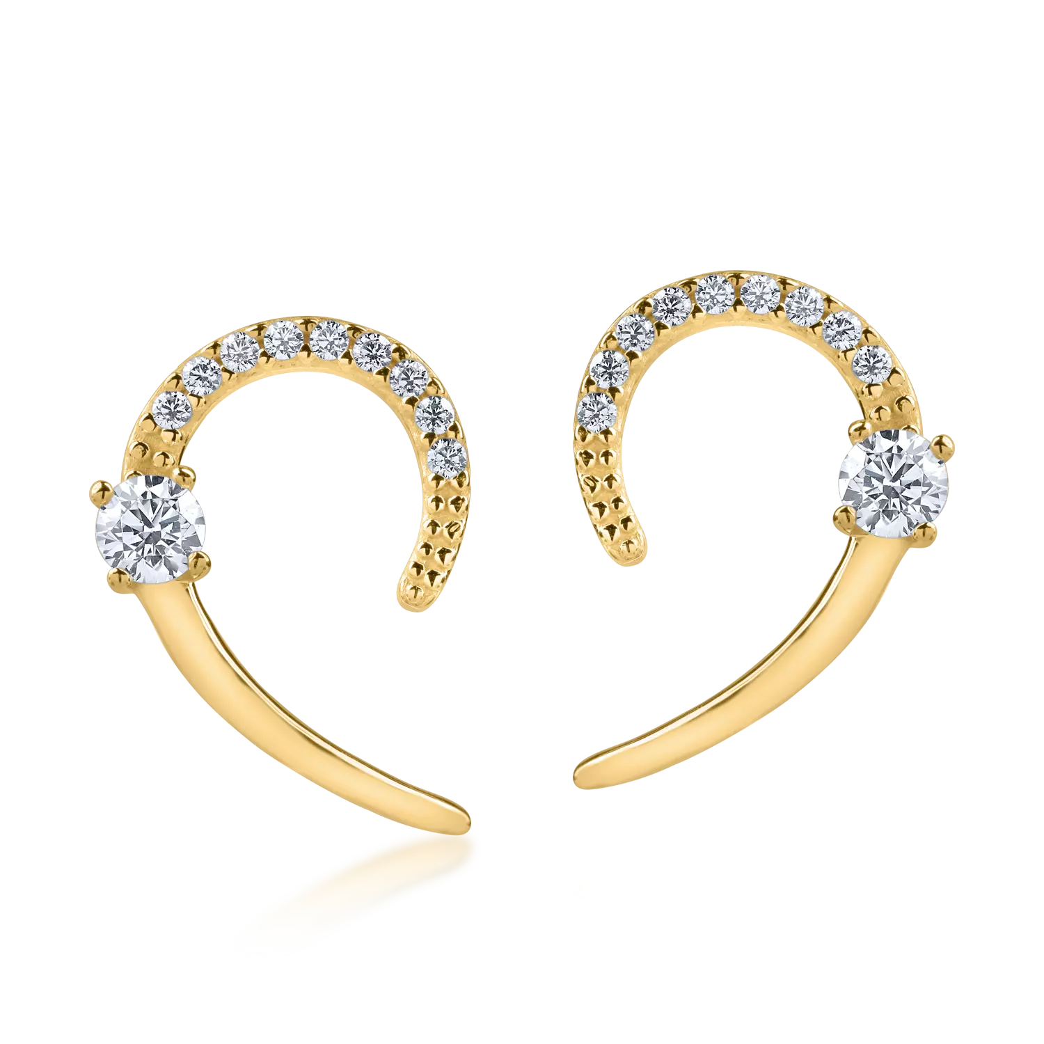 Yellow gold earrings with zirconia