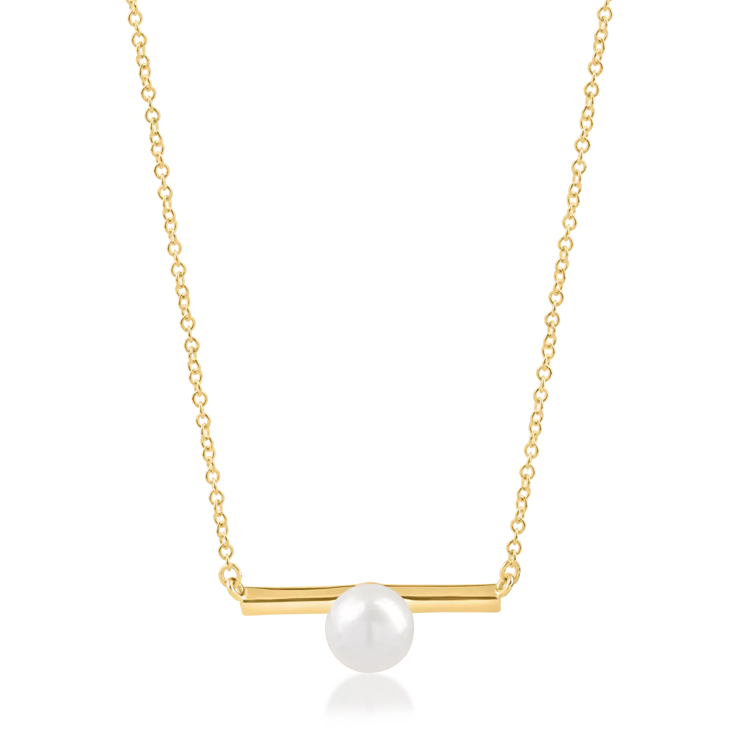 Minimalistyczny naszyjnik z żółtego złota z cyrkoniami