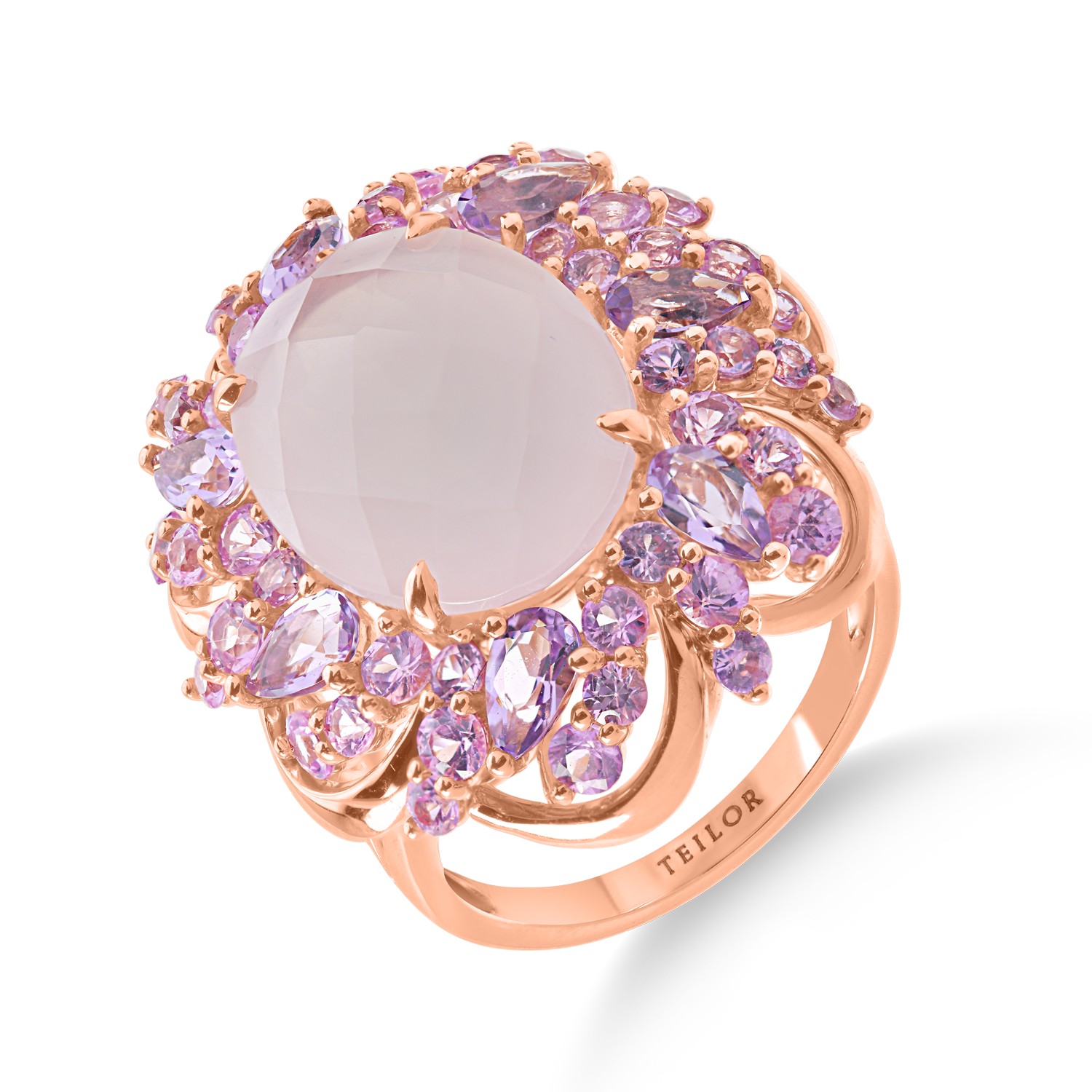Rose gold ring with 13.2ct semi-precious stones
