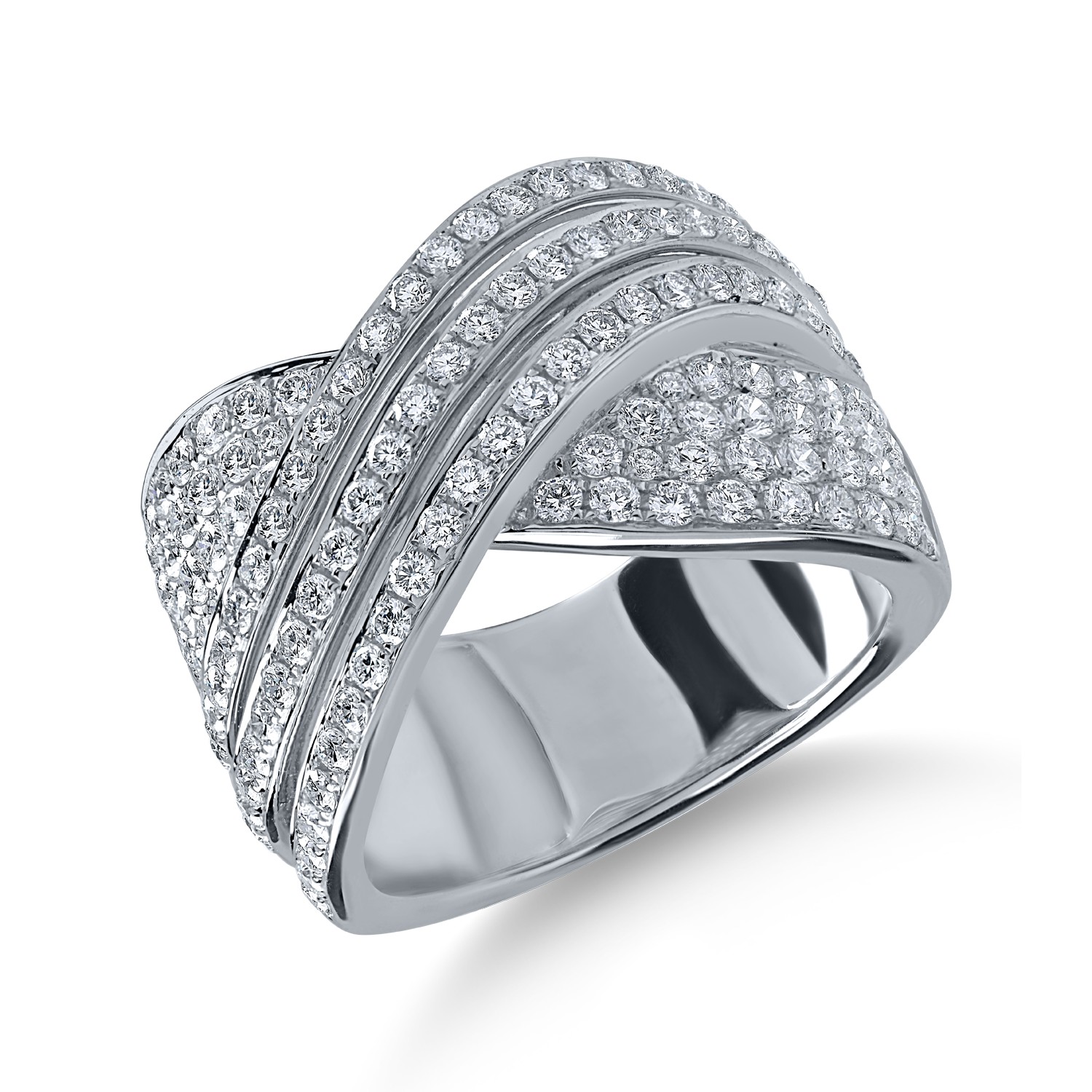 Fehérarany gyűrű 1.8ct gyémántokkal