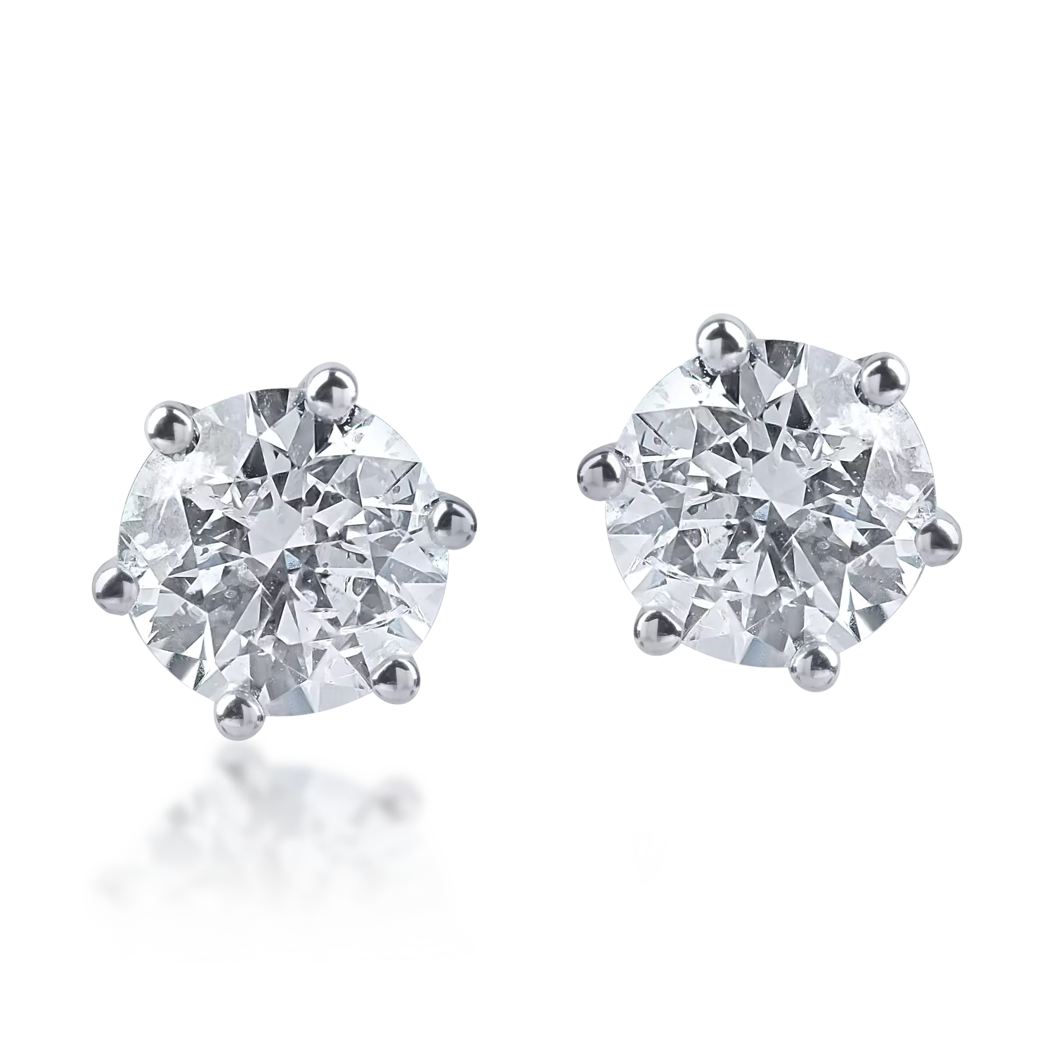 Fehérarany fülbevaló 1ct pasziánsz gyémánttal