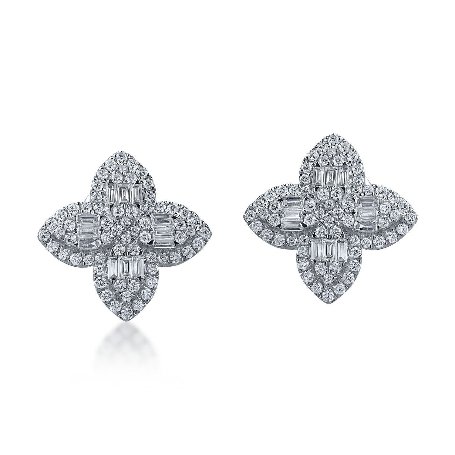 White gold geometric earrings with 1.1ct diamonds