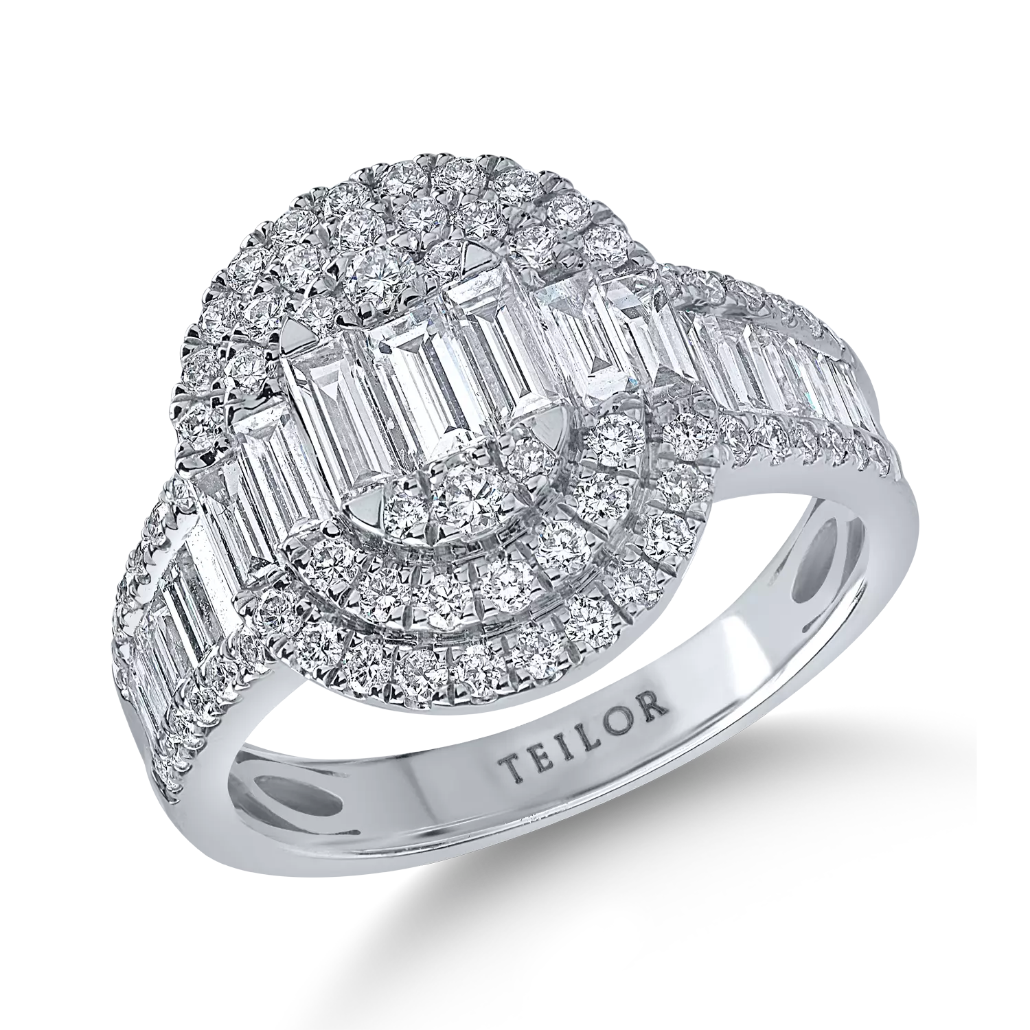 Fehérarany gyűrű 1.6ct gyémántokkal