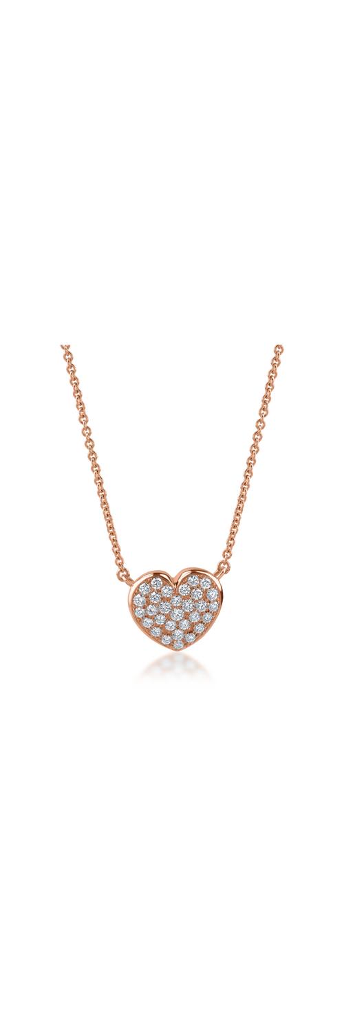 Rose gold heart pendant necklace with 0.47ct diamonds