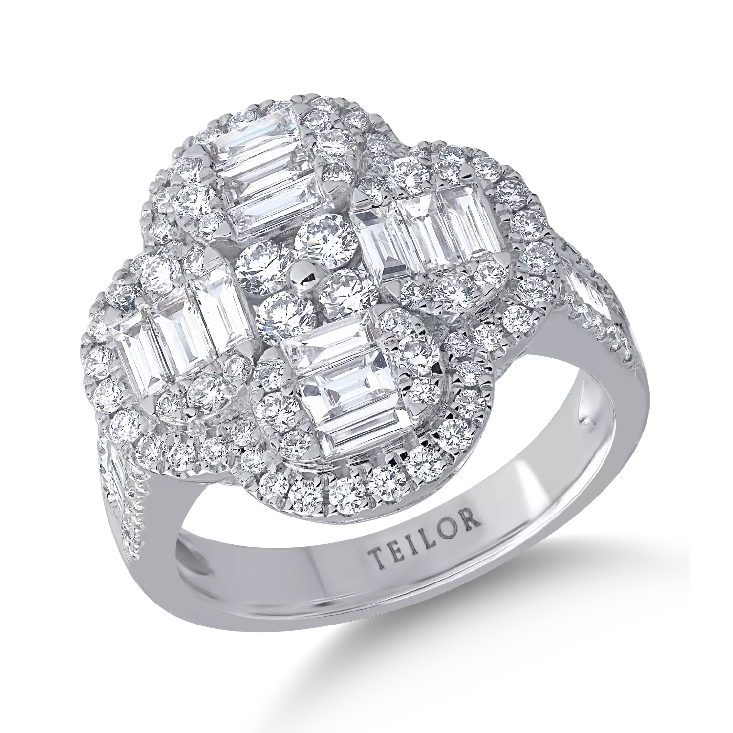 Fehérarany gyűrű 1.7ct gyémántokkal