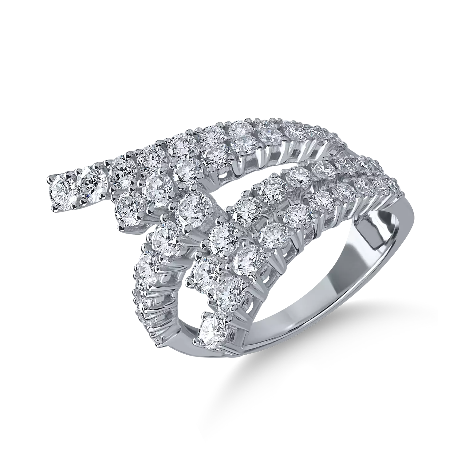 Fehérarany gyűrű 2.1ct gyémántokkal