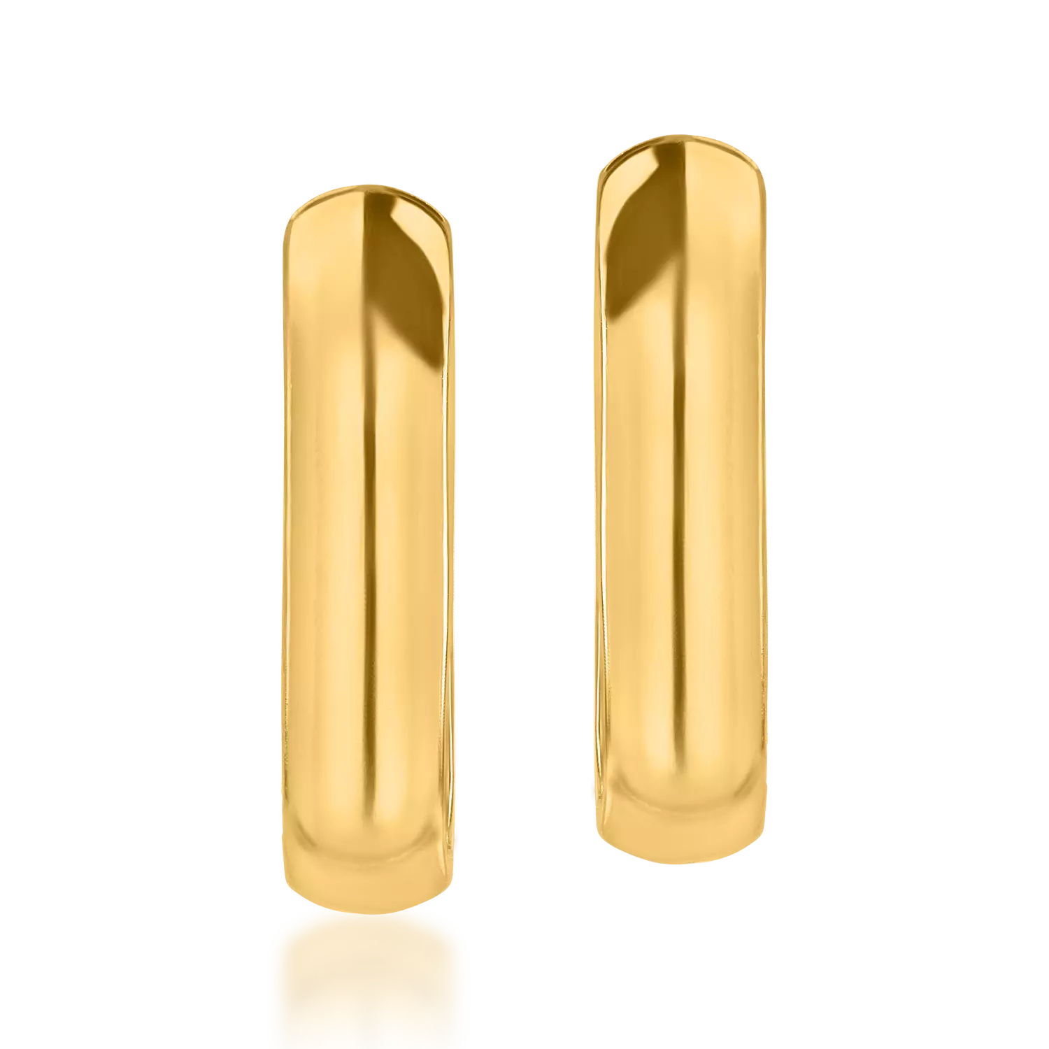 Yellow gold oval earrings