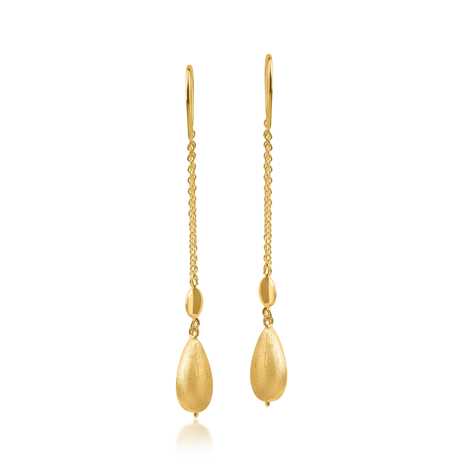 Yellow gold long earrings