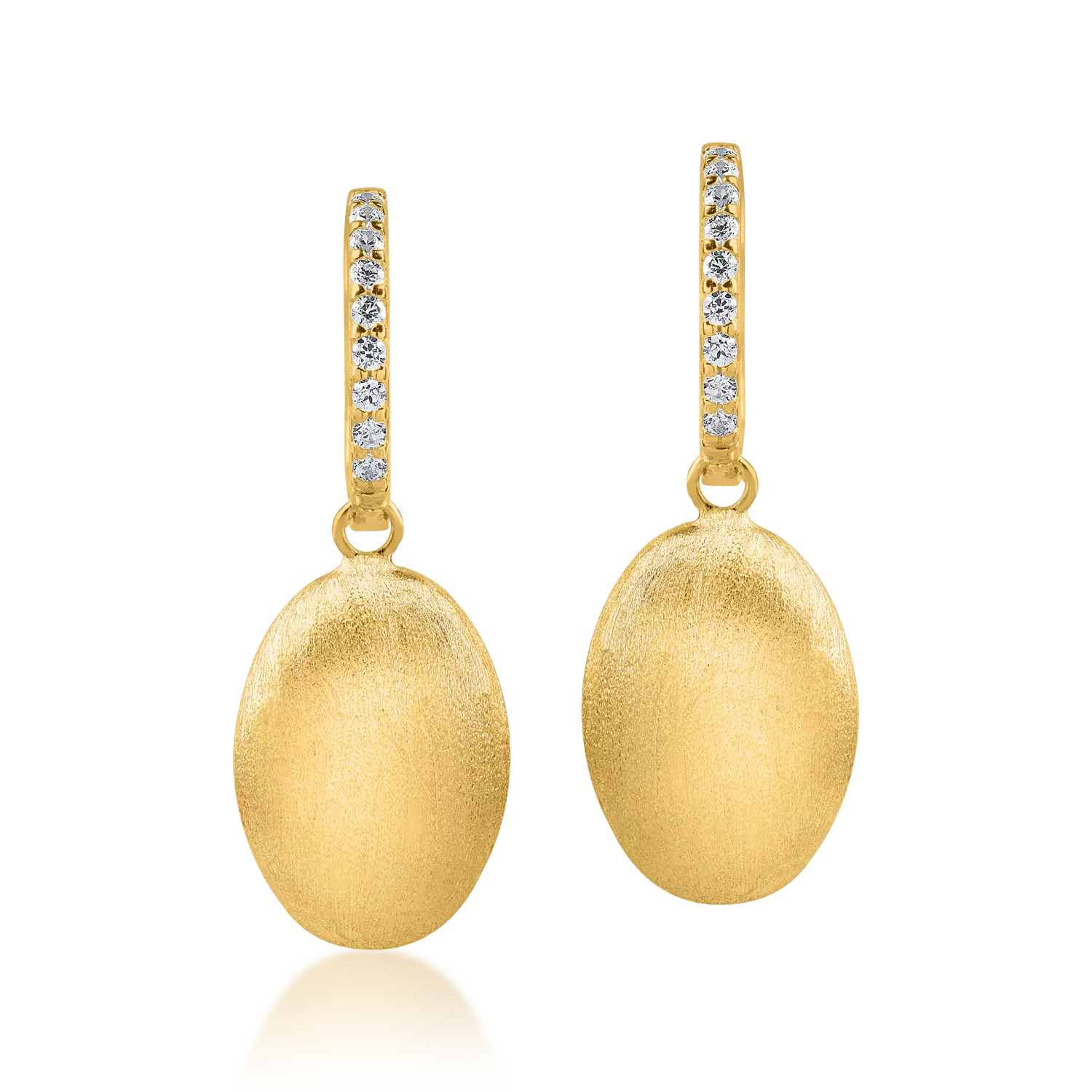 Yellow gold geometric earrings with zirconia