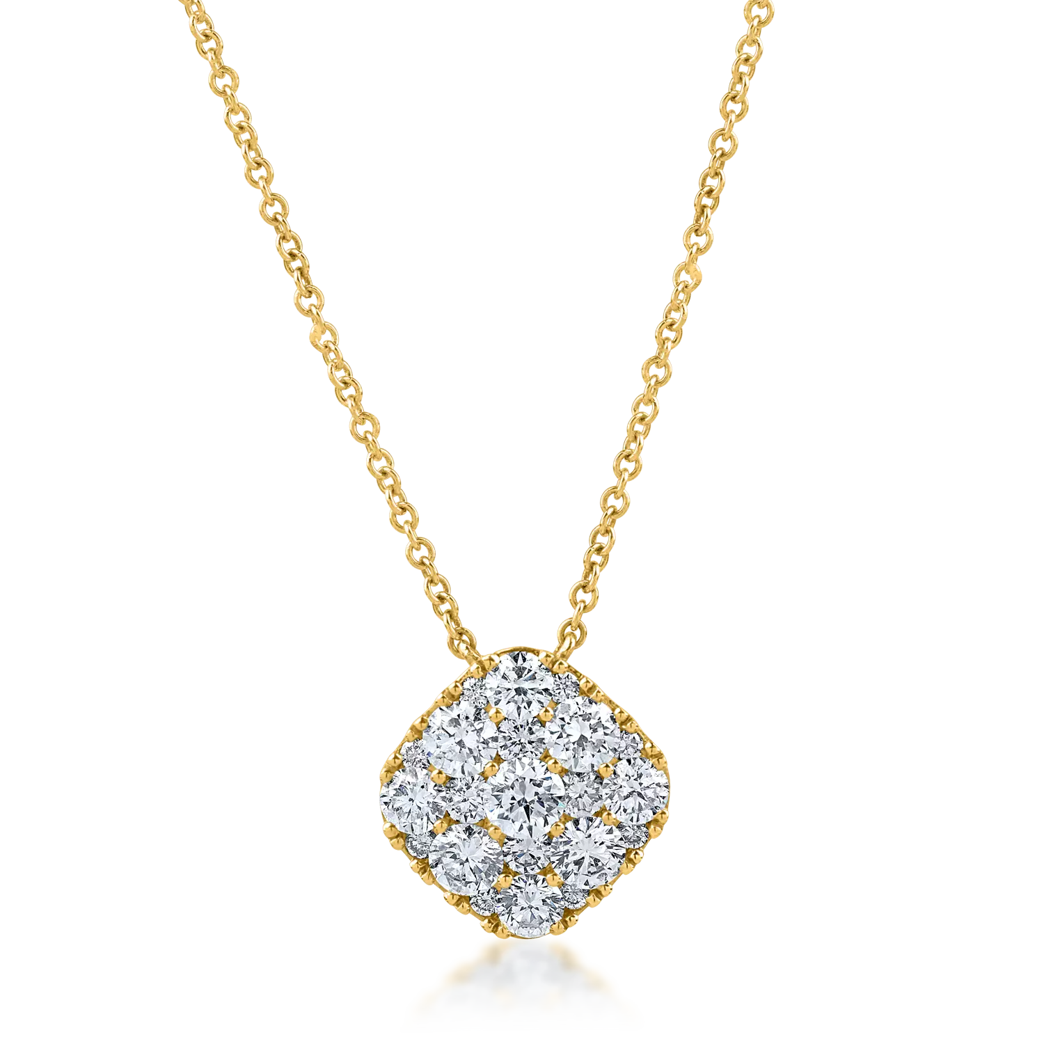 Yellow gold pendant necklace with 1.2ct diamonds