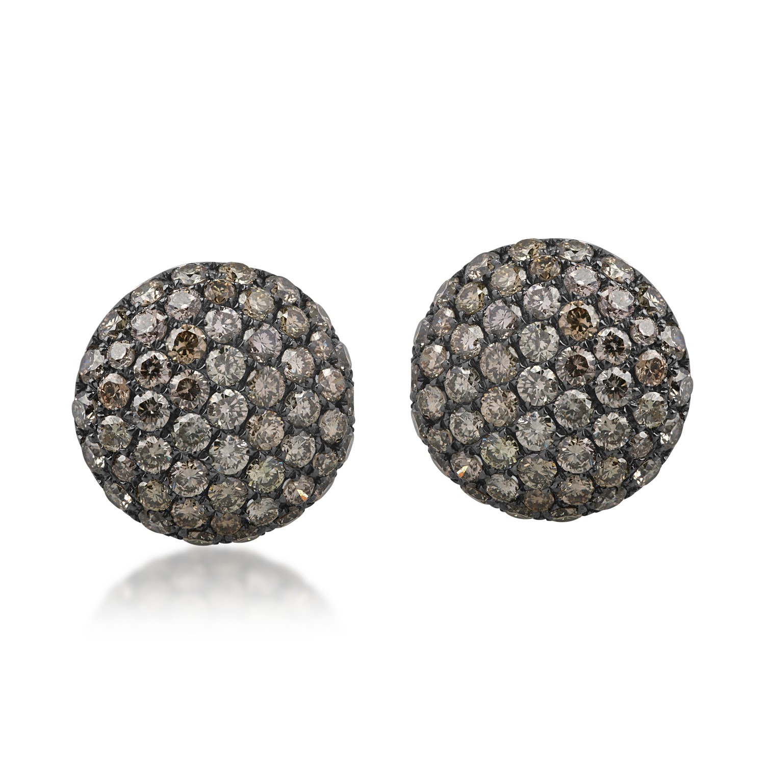 White gold stud earrings with 1.2ct brown diamonds