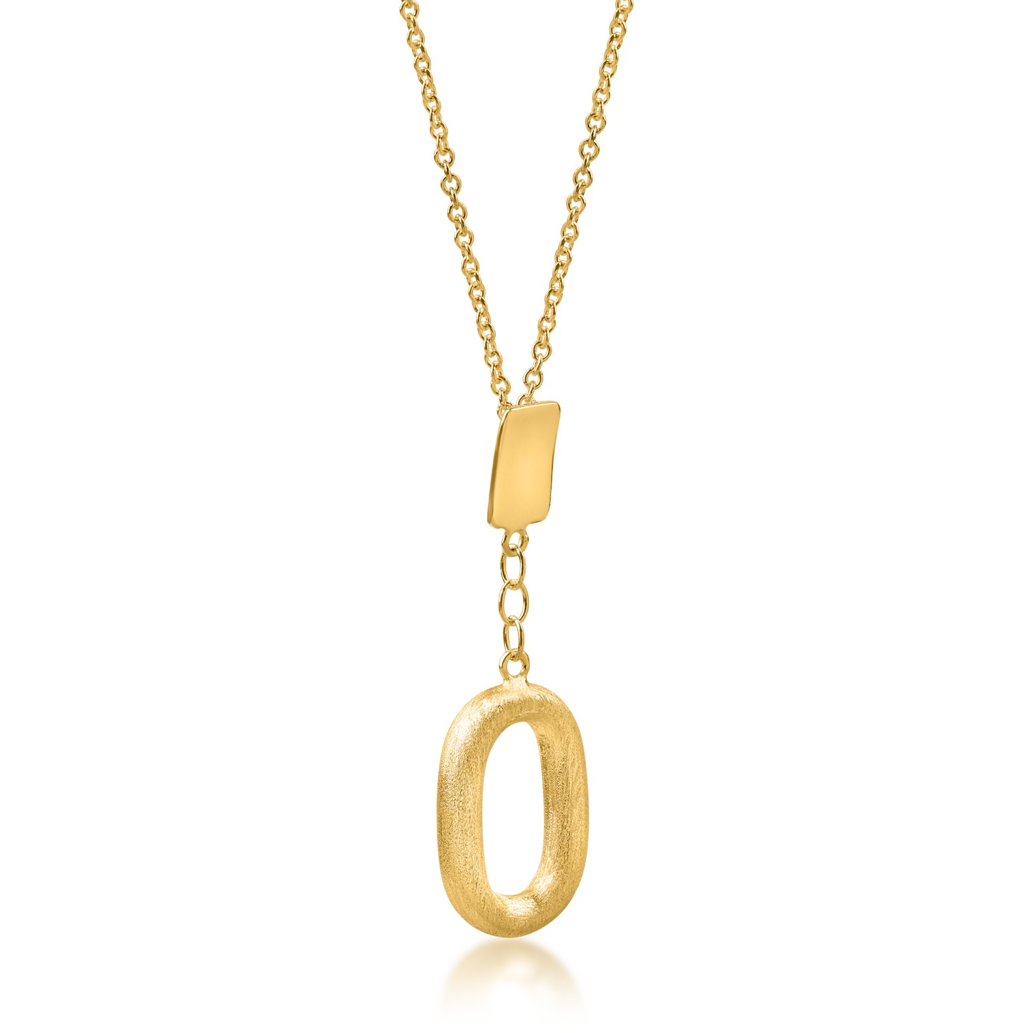 Yellow gold geometric pendant necklace