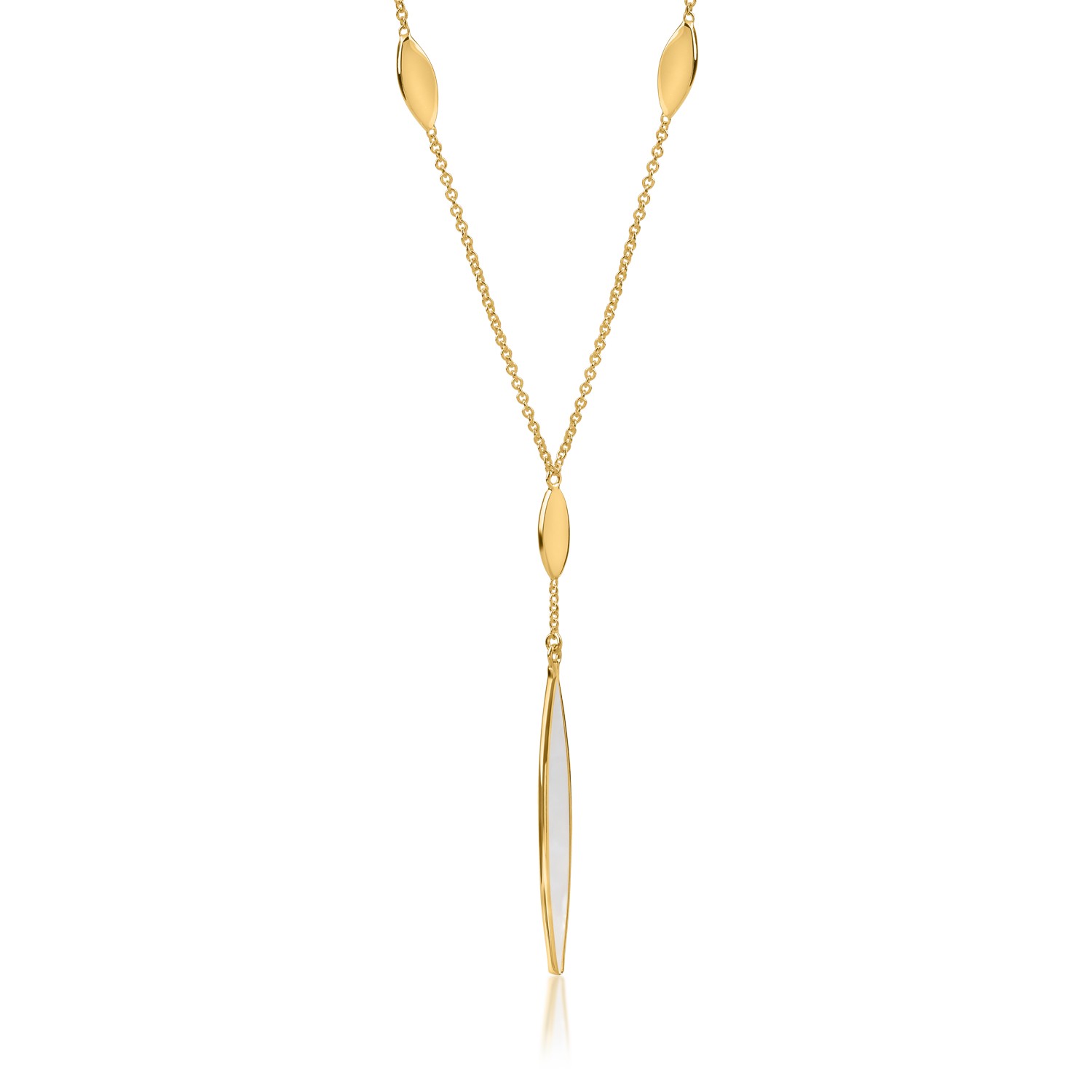 Yellow gold chain with 0.23ct pearl