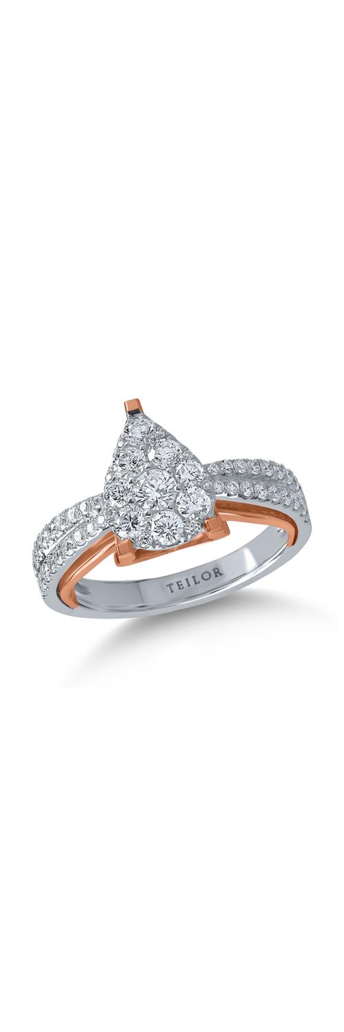 White-rose goldengagement ring with 0.8ct diamonds