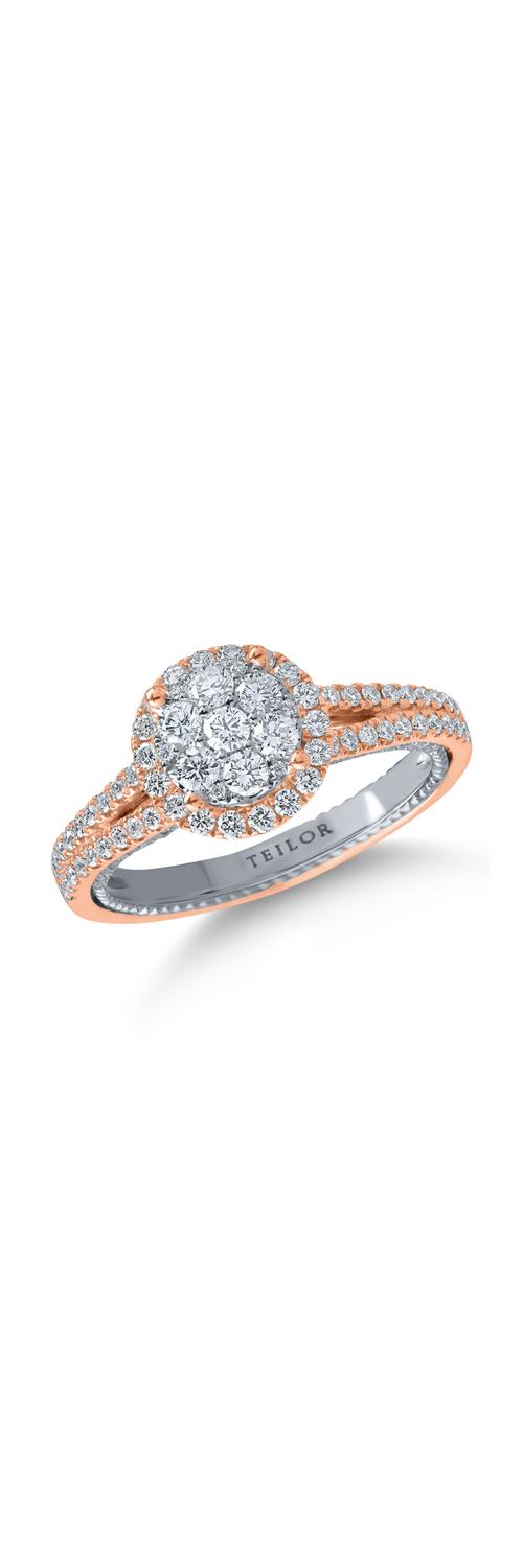 White-rose goldengagement ring with 0.7ct diamonds